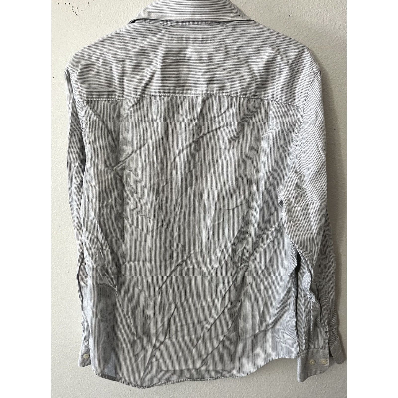 Perry Ellis VINTAGE Perry Ellis Solid White Striped Button-Up Shirt Adult Mens M Long Sleeve 100% Cotton White Mens Size US M / EU 48-50 / 2 - 3 Thumbnail