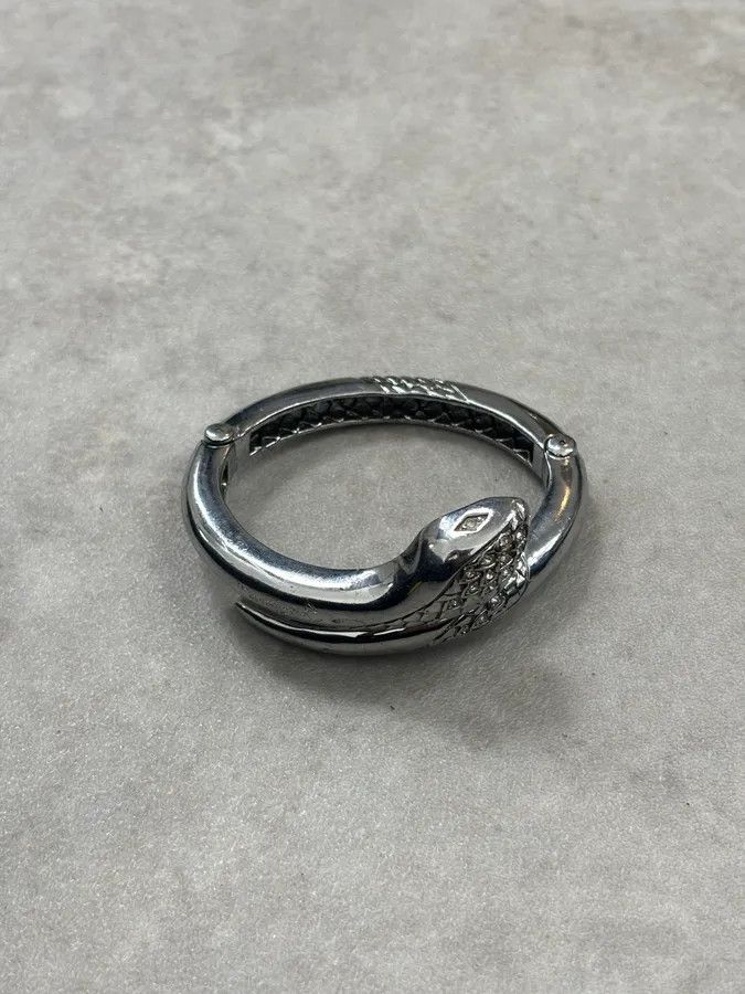Roberto Cavalli 2010s Cavalli Grey Snake Bracelet with Swarovski Size ONE SIZE - 6 Thumbnail