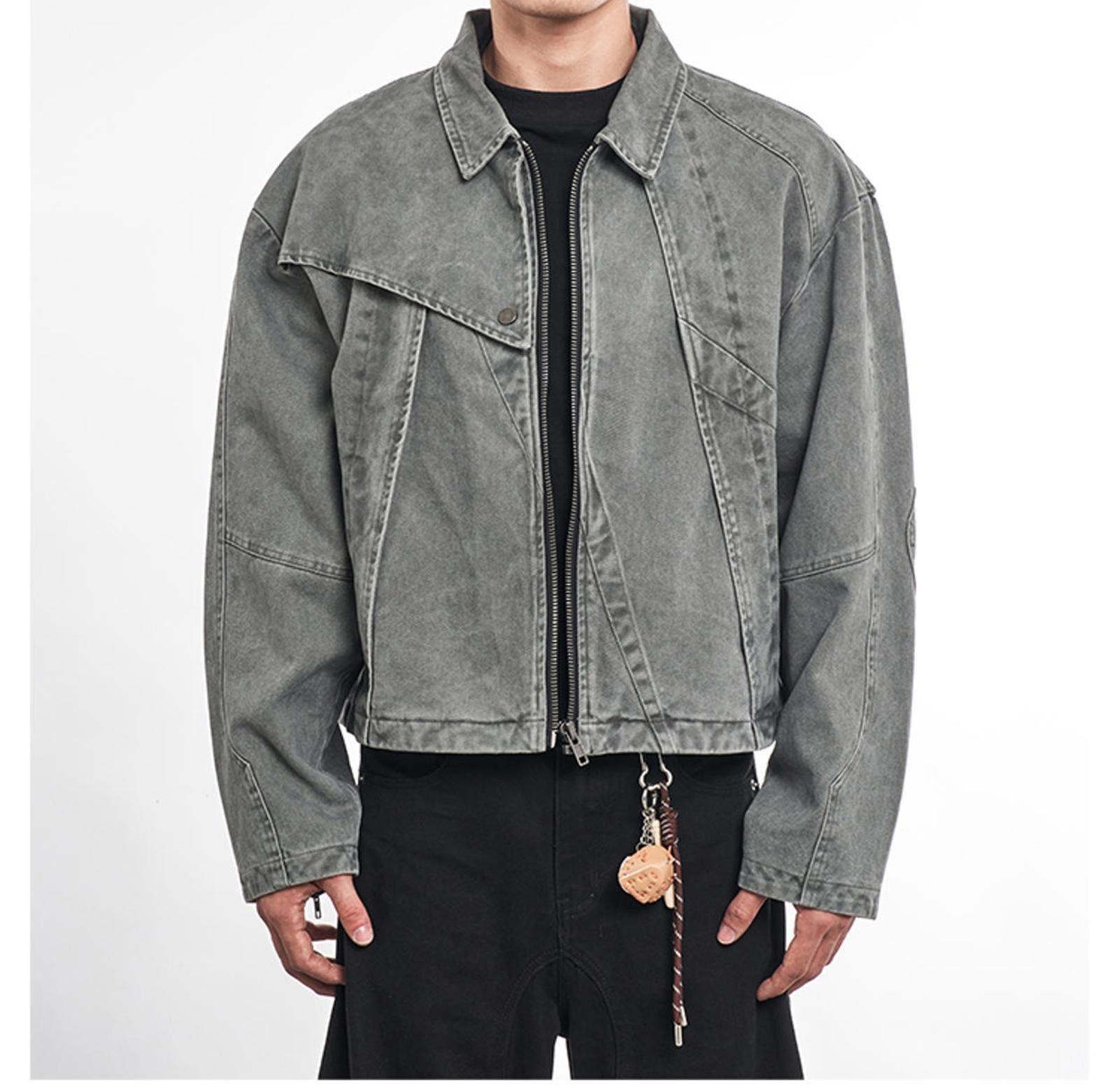 Other Ribbed Cropped Denim Jacket - Gray Size US M / EU 48-50 / 2 - 1 Thumbnail