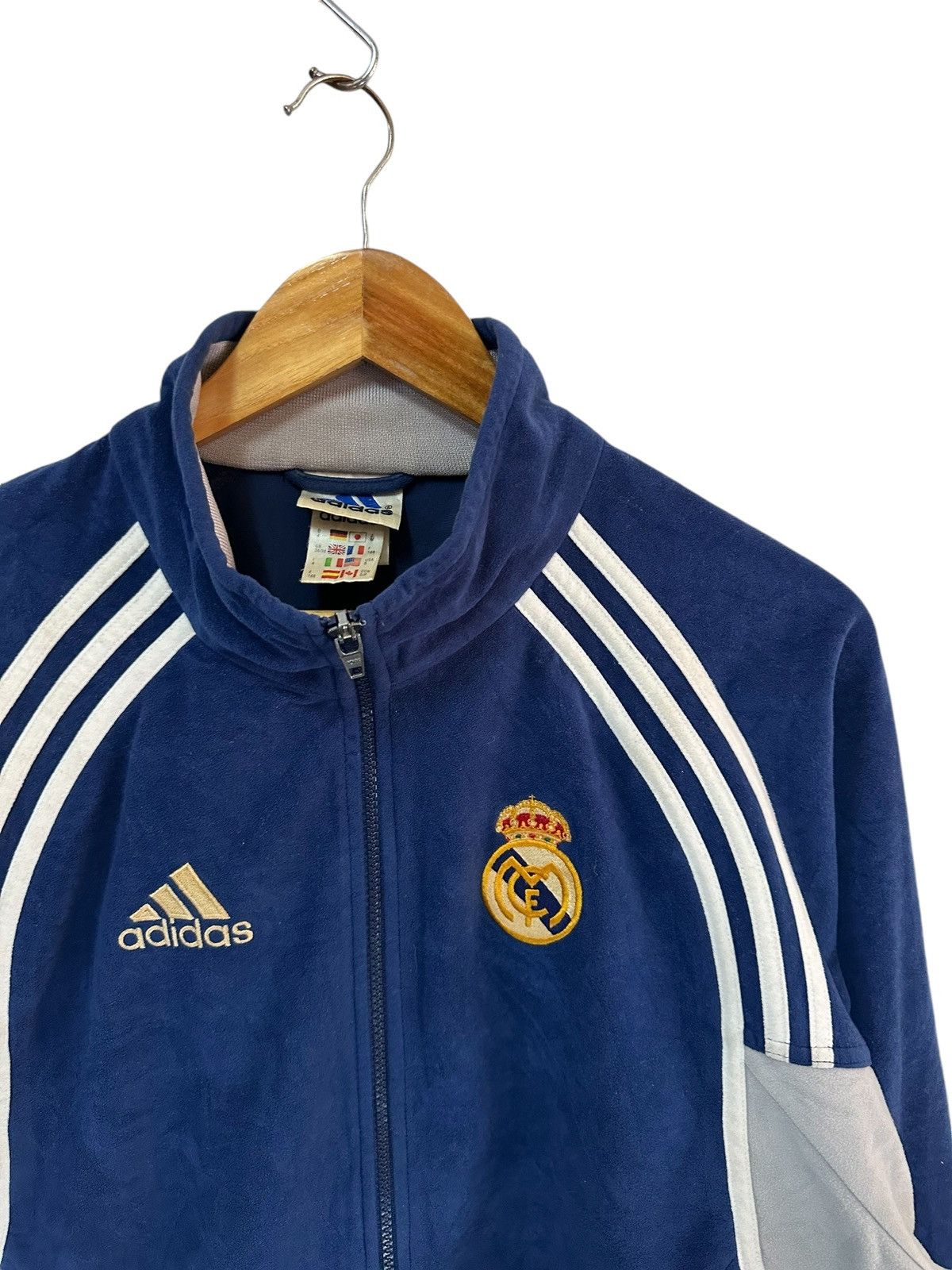 90s adidas real madrid velvet jacket