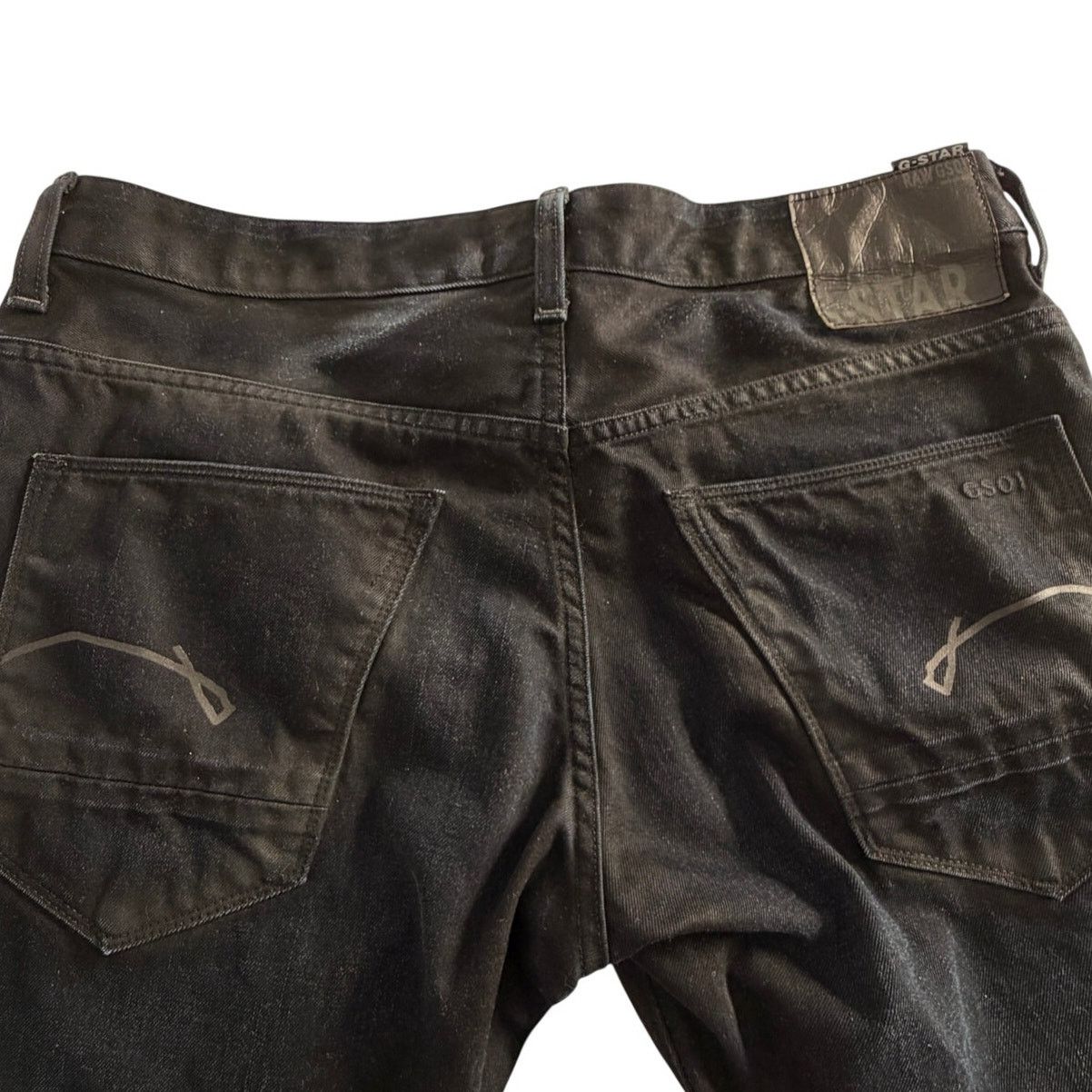 G-Star GStar GS01 Morris Low Straight Raw Denim Black Jeans 36x32 Size US 36 / EU 52 - 2 Thumbnail