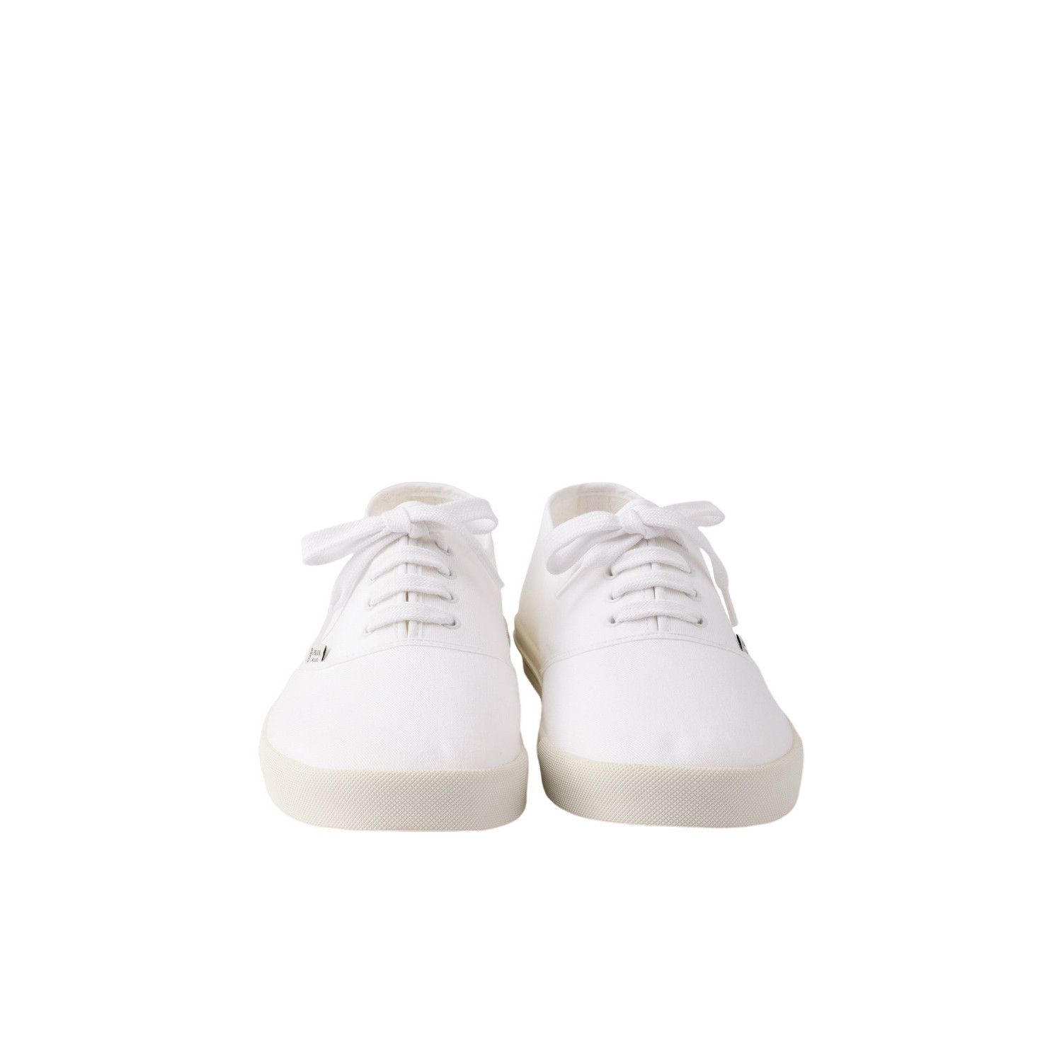 Prada PRADA $975 White Drill Fabric Sneakers New & Authentic (Men' Size US 8 / EU 41 - 5 Thumbnail