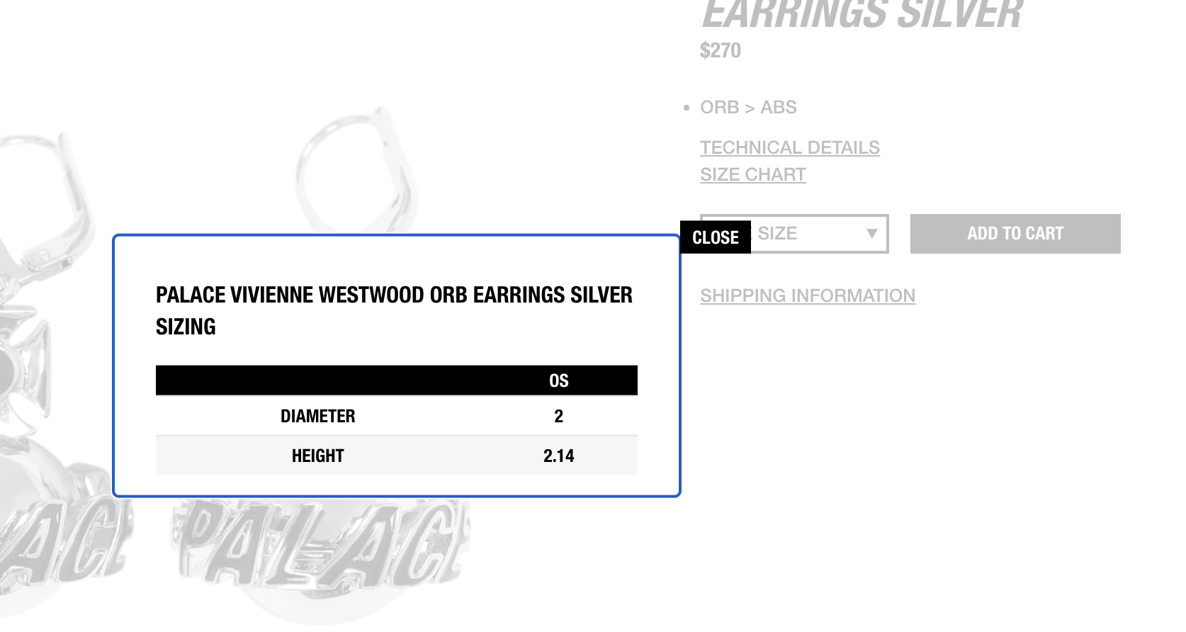 Palace × Vivienne Westwood Palace x Vivienne Westwood Orb Earrings Size ONE SIZE - 7 Thumbnail