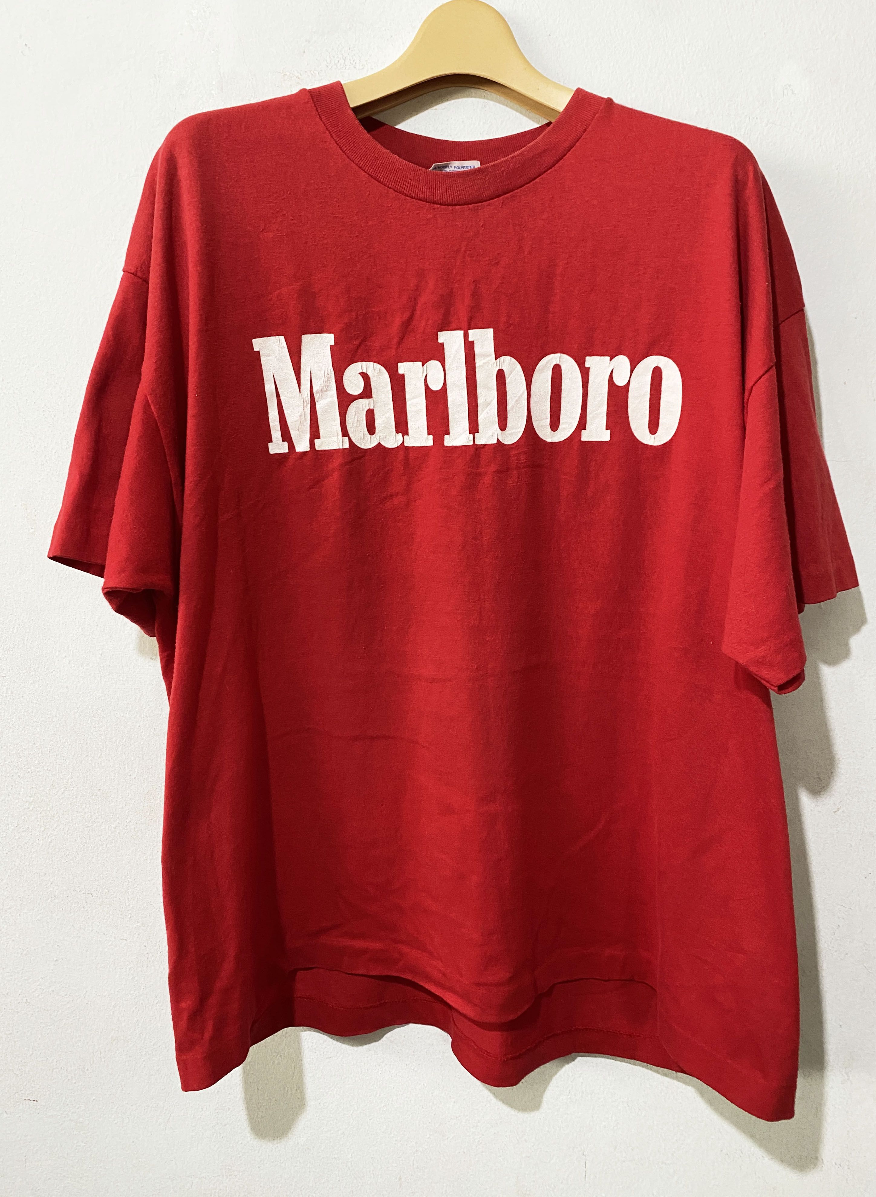 Marlboro × Vintage Vintage 90s Marlboro Logo Shirt Size US XL / EU 56 / 4 - 1 Thumbnail