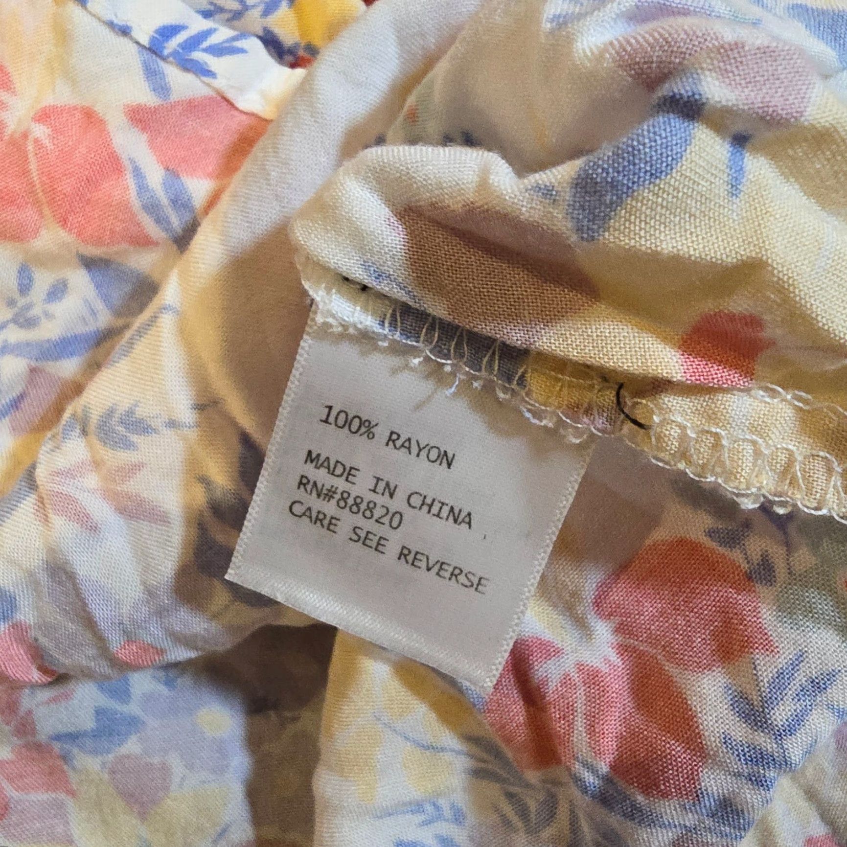CO Jones & Co Top Womens 1X White Yellow Floral V Neck Peasant 3/4 Sleeve Casual Shirt Womens (Plus) Size XL / US 12-14 / IT 48-50 - 7 Thumbnail