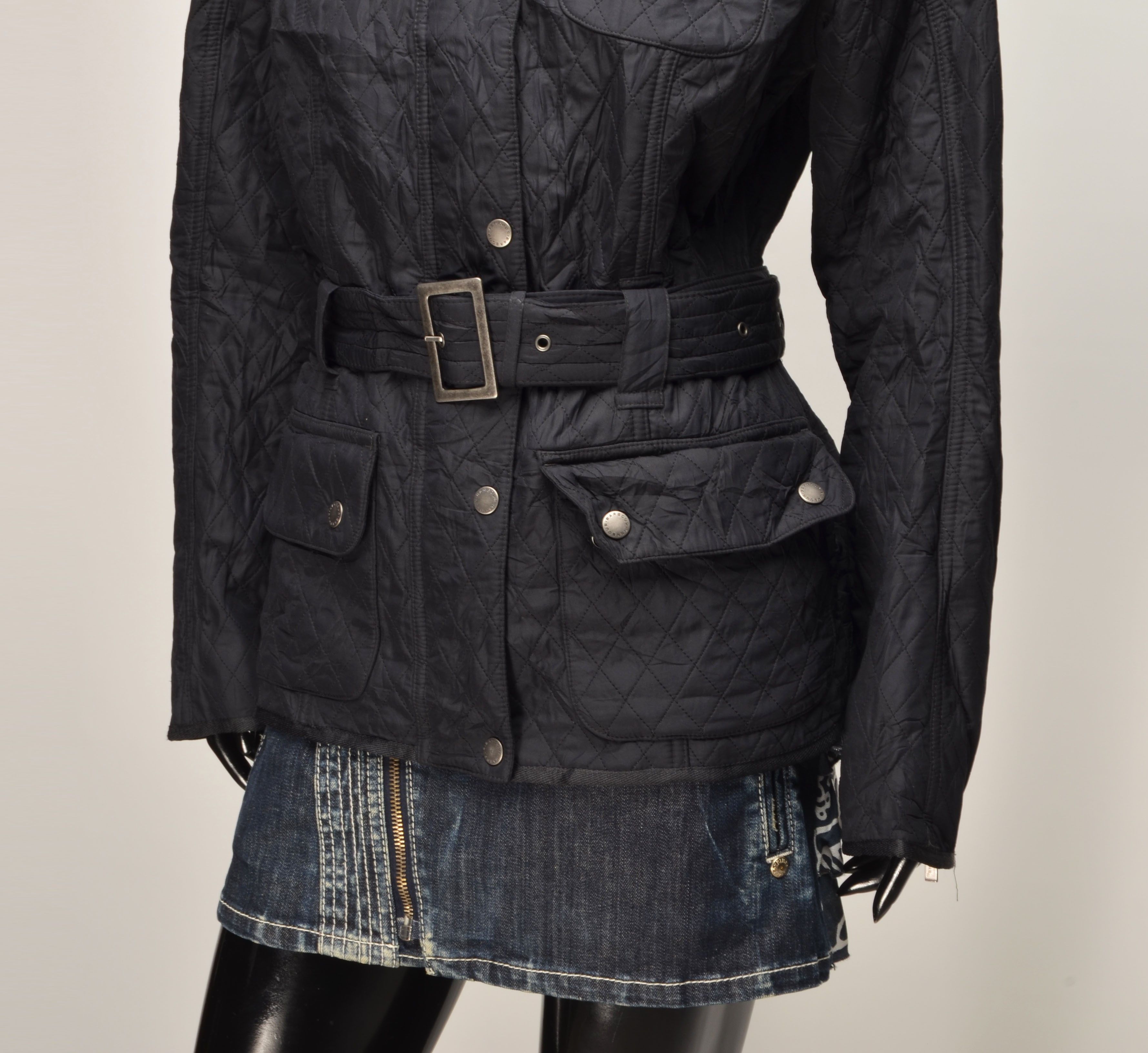 Barbour Barbour Black Belted Lysley Quilted Jacket Size L / US 10 / IT 46 - 3 Thumbnail