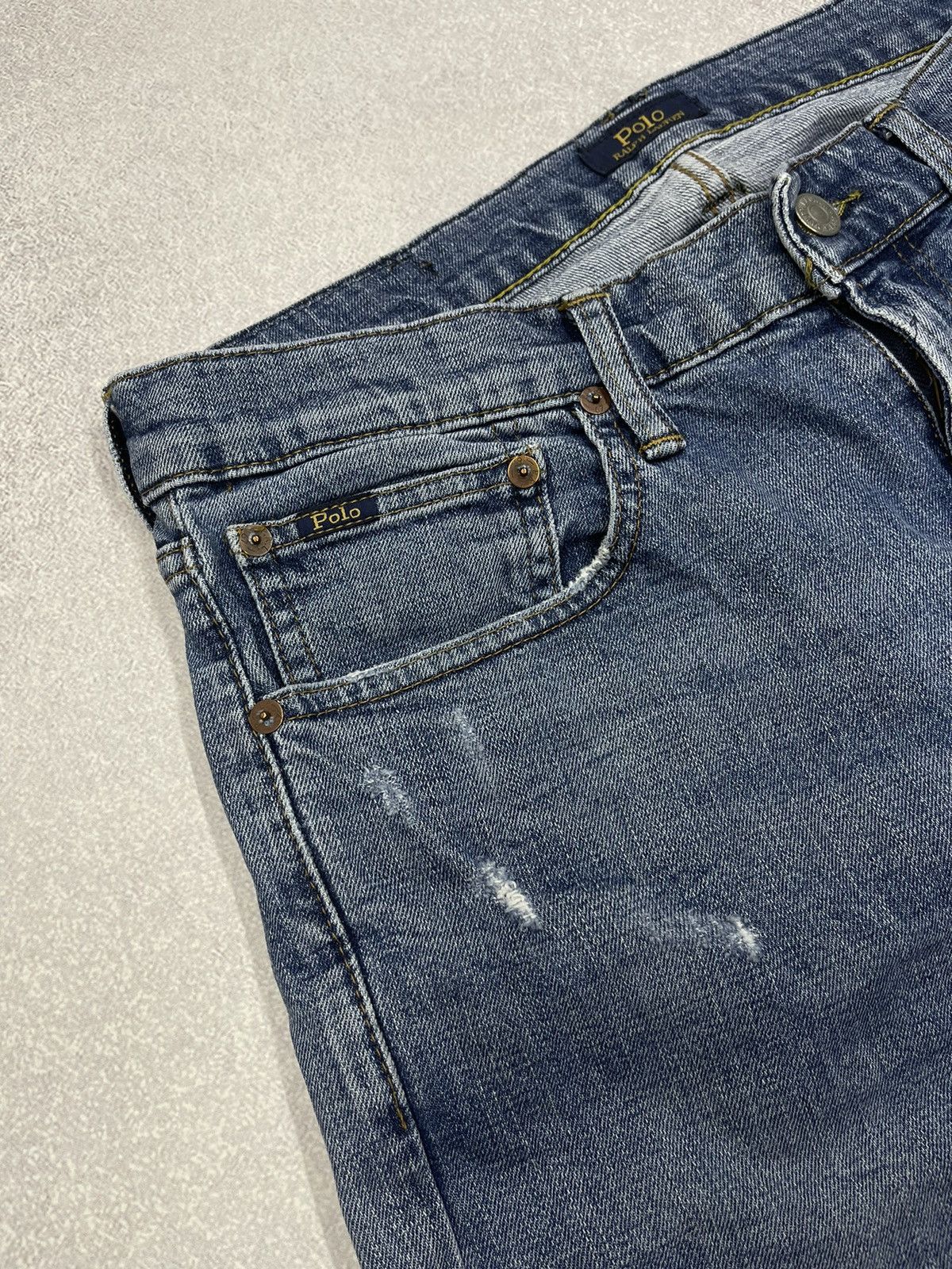 Polo Ralph Lauren Vintage Polo Ralph Lauren Distressed Denim Jeans Blue Y2K Size US 32 / EU 48 - 9 Thumbnail