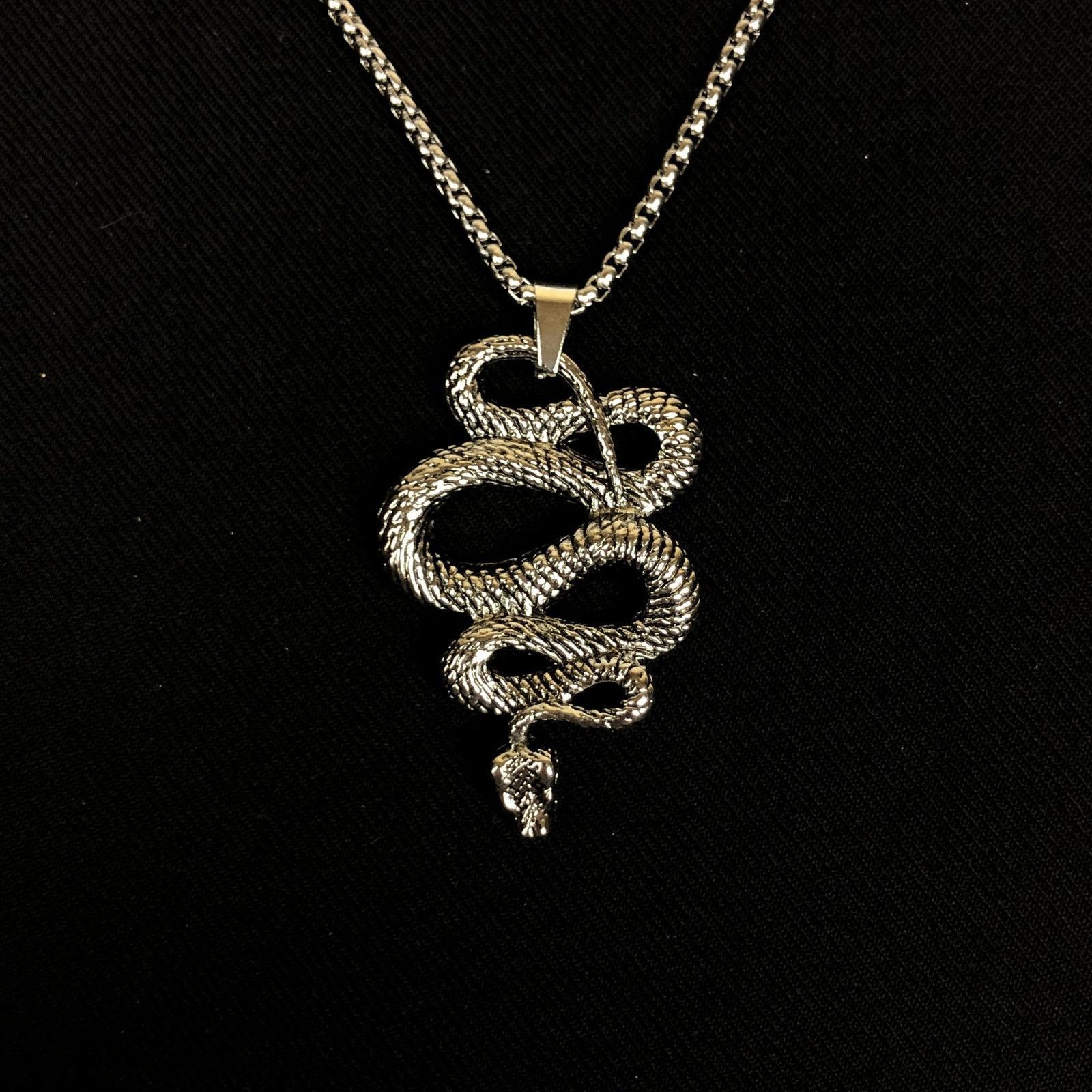 Jewelry Snake Pendant Necklace Y2K Gothic Punk Chain Size ONE SIZE - 2 Thumbnail
