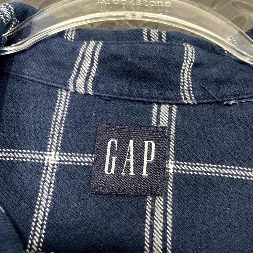 Gap VINTAGE GAP Navy Blue White Plaid Button Up Long Sleeve Shirt Men XL Regular Sleeve Mens XL Blue Plaid Shirt Size US XL / EU 56 / 4 - 3 Thumbnail