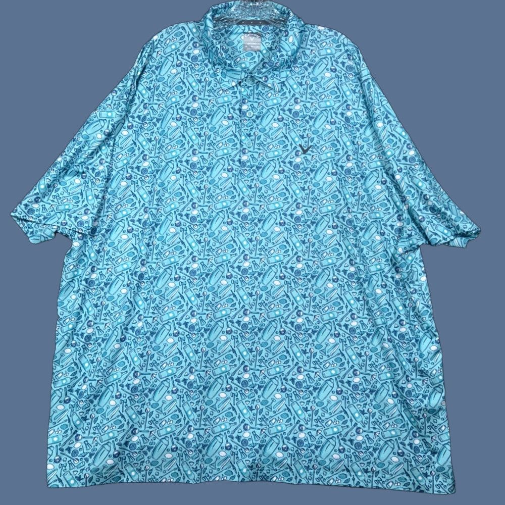 Callaway Callaway Polo Mens 3X Blue Margarita Drinks AOP Opti-Dri Performance Size US XXL / EU 58 / 5 - 1 Thumbnail