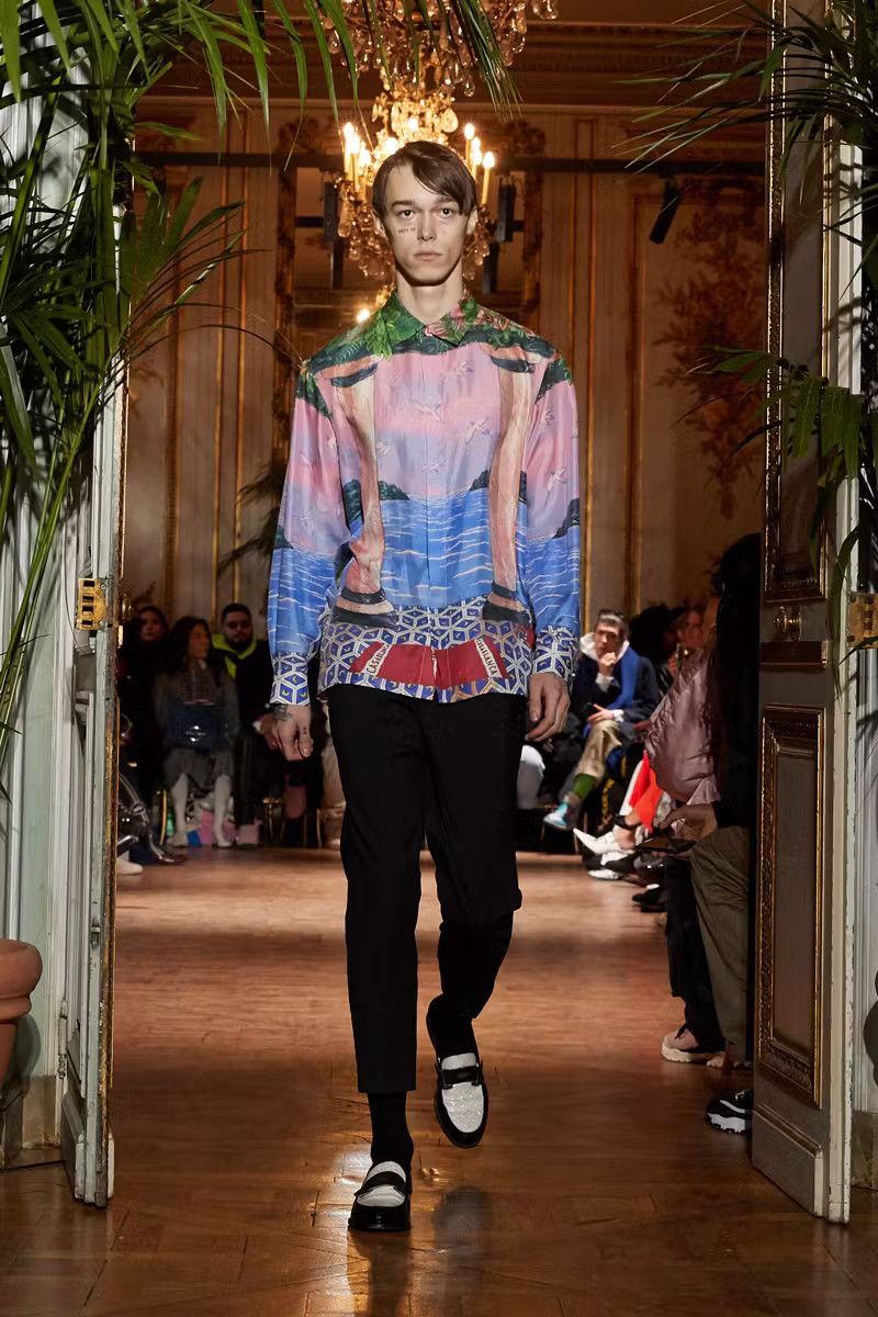Casablanca Debut Runway (2019 Archive) Moca Sunset Silk Shirt Size US L / EU 52-54 / 3 - 2 Thumbnail