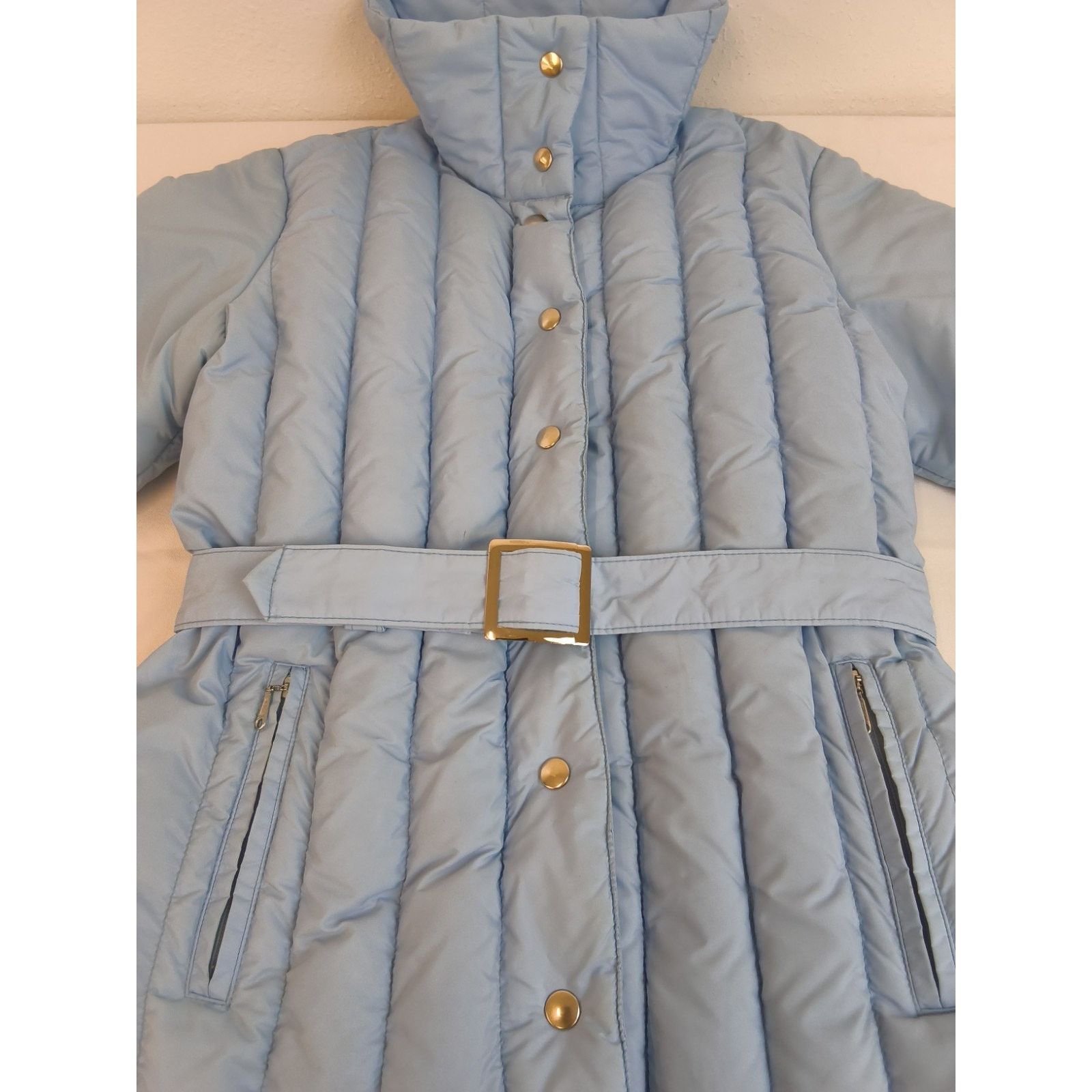 Other Sportscaster Down Blend Belted Ski Jacket Women's L Blue VTG Size L / US 10 / IT 46 - 3 Thumbnail