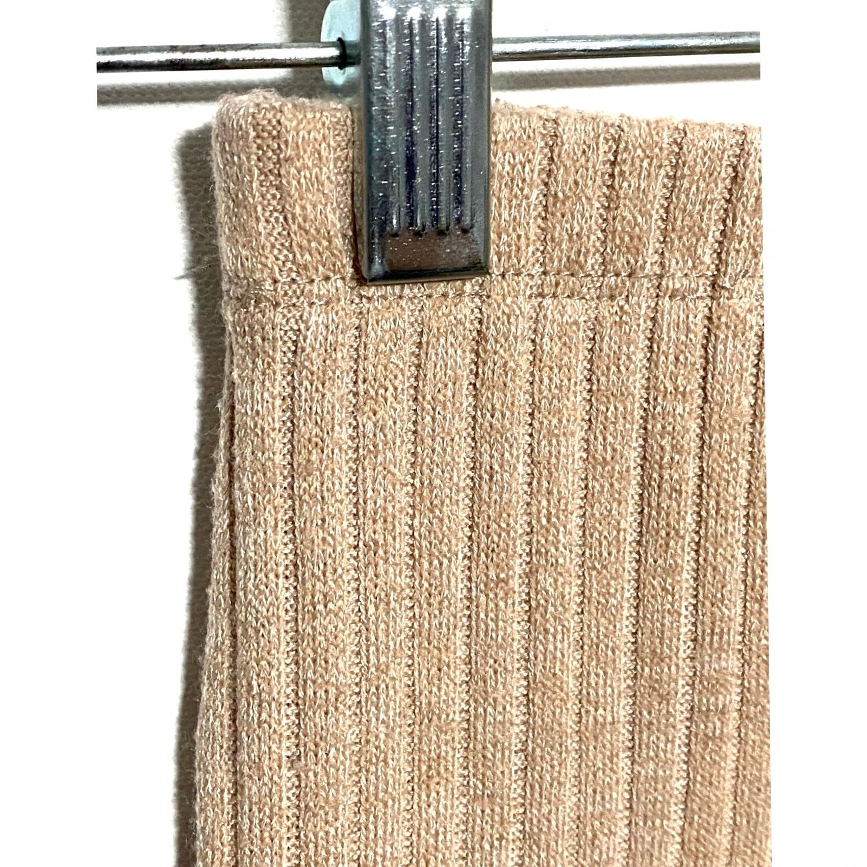 Forever 21 FOREVER 21 Ribbed Knit Pencil Tube Skirt Side Slit S Tan Casual Women's Skirt Long Size 28" / US 6 / IT 42 - 2 Thumbnail