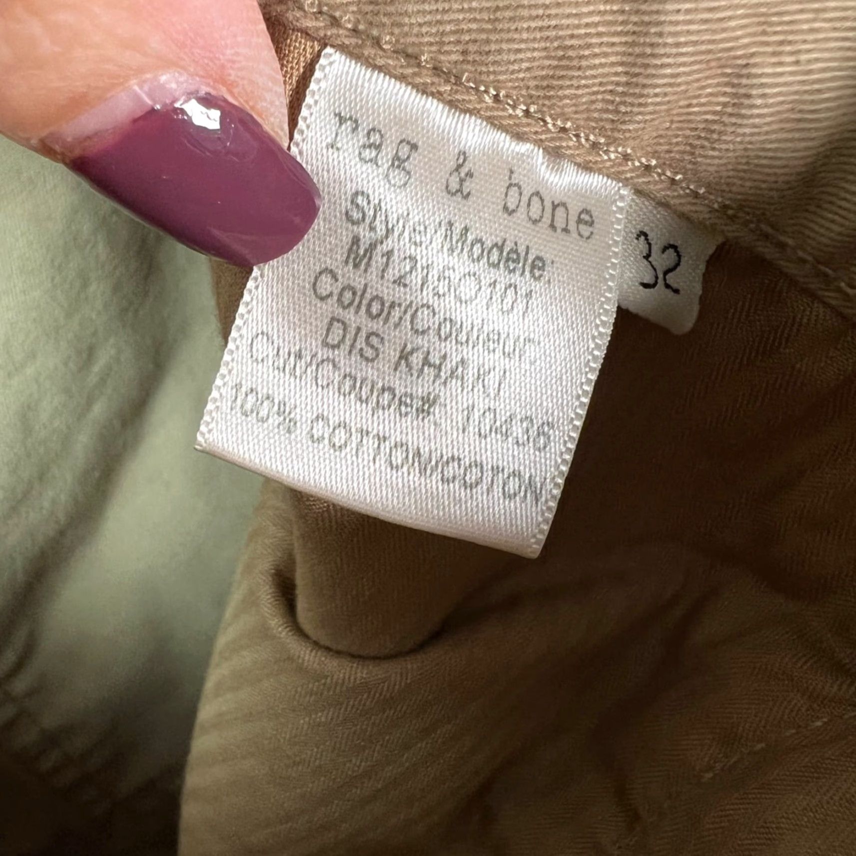 Rag & Bone rag & bone Mens Slim Straight Leg Khaki Pants 32 Beige Cotton 100% Clothes Adult Mens N/A Size US 32 / EU 48 - 4 Thumbnail