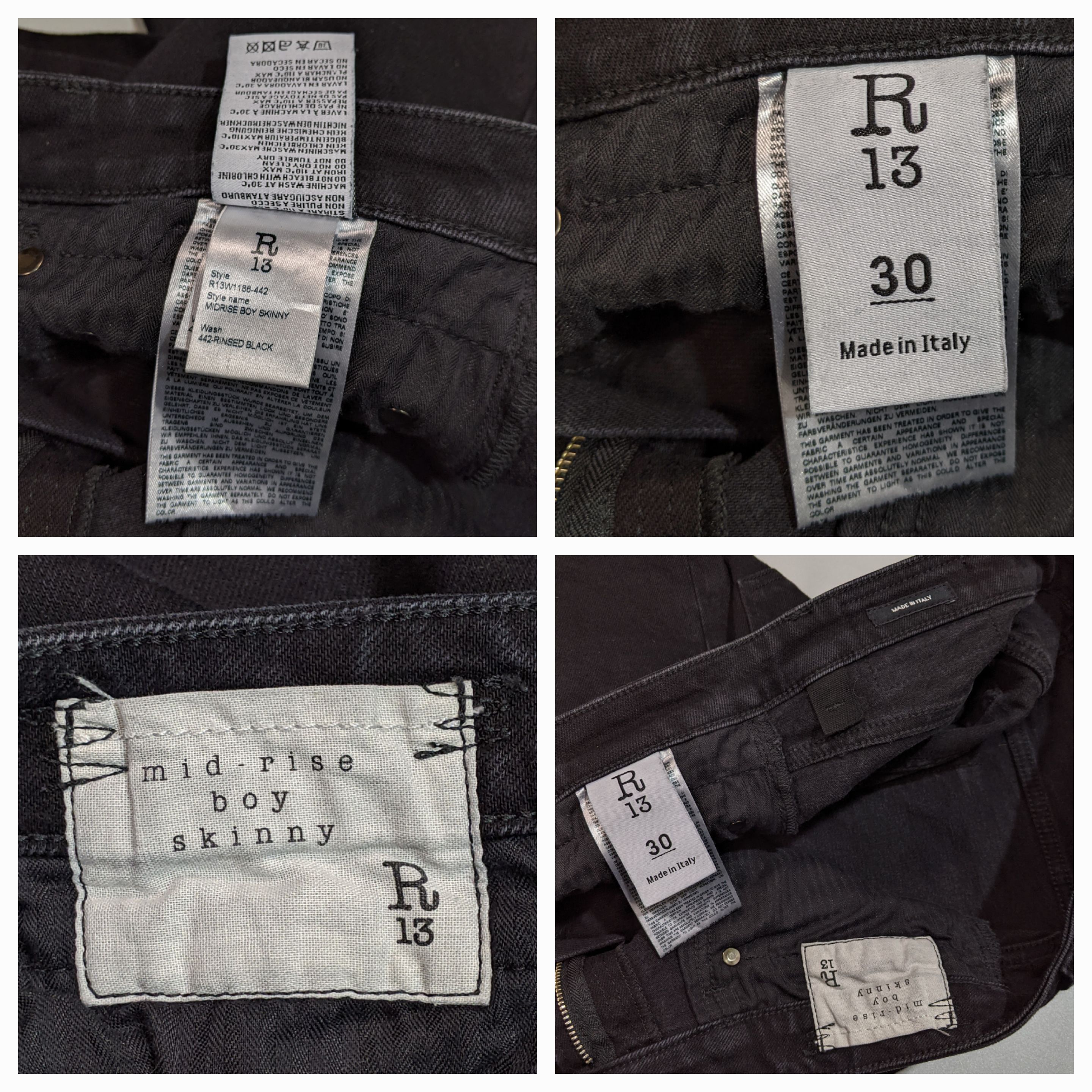 R13 RRP650$ R13 Mid - Rise Boy Skinny Authentic Womens Jeans Size 32" / US 10 / IT 46 - 9 Thumbnail