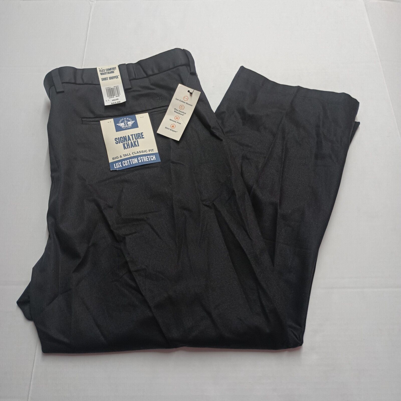 Dockers Dockers Signature Khakis Men's 48x29 Black Straight Classic Size US 44 / EU 60 - 1 Thumbnail