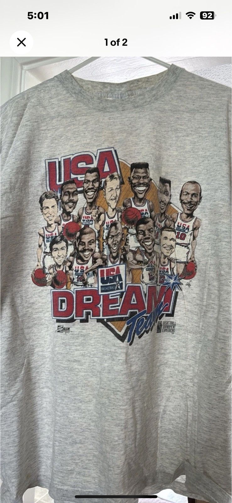 Salem Sportswear Vintage 1992 USA Dream Team Salem Sportswear XL Size US XL / EU 56 / 4 - 1 Thumbnail