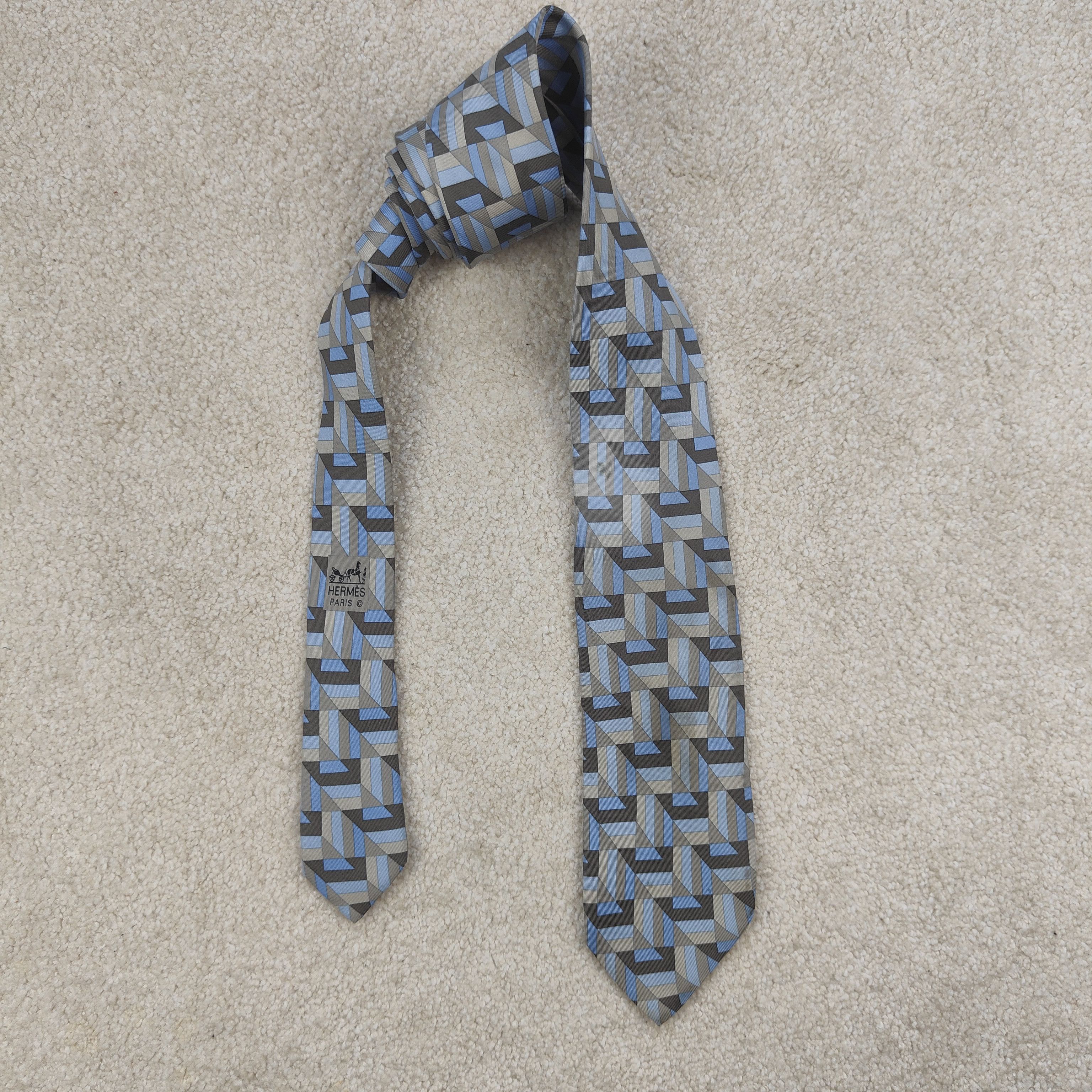 Hermes Hermes Paris Silk Tie Geometric 5310 TA Size ONE SIZE - 1 Thumbnail