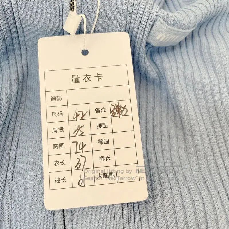 Miu Miu Miu Miu Blue Ribbed Long Sleeve Sweater . Size L / US 10 / IT 46 - 6 Thumbnail