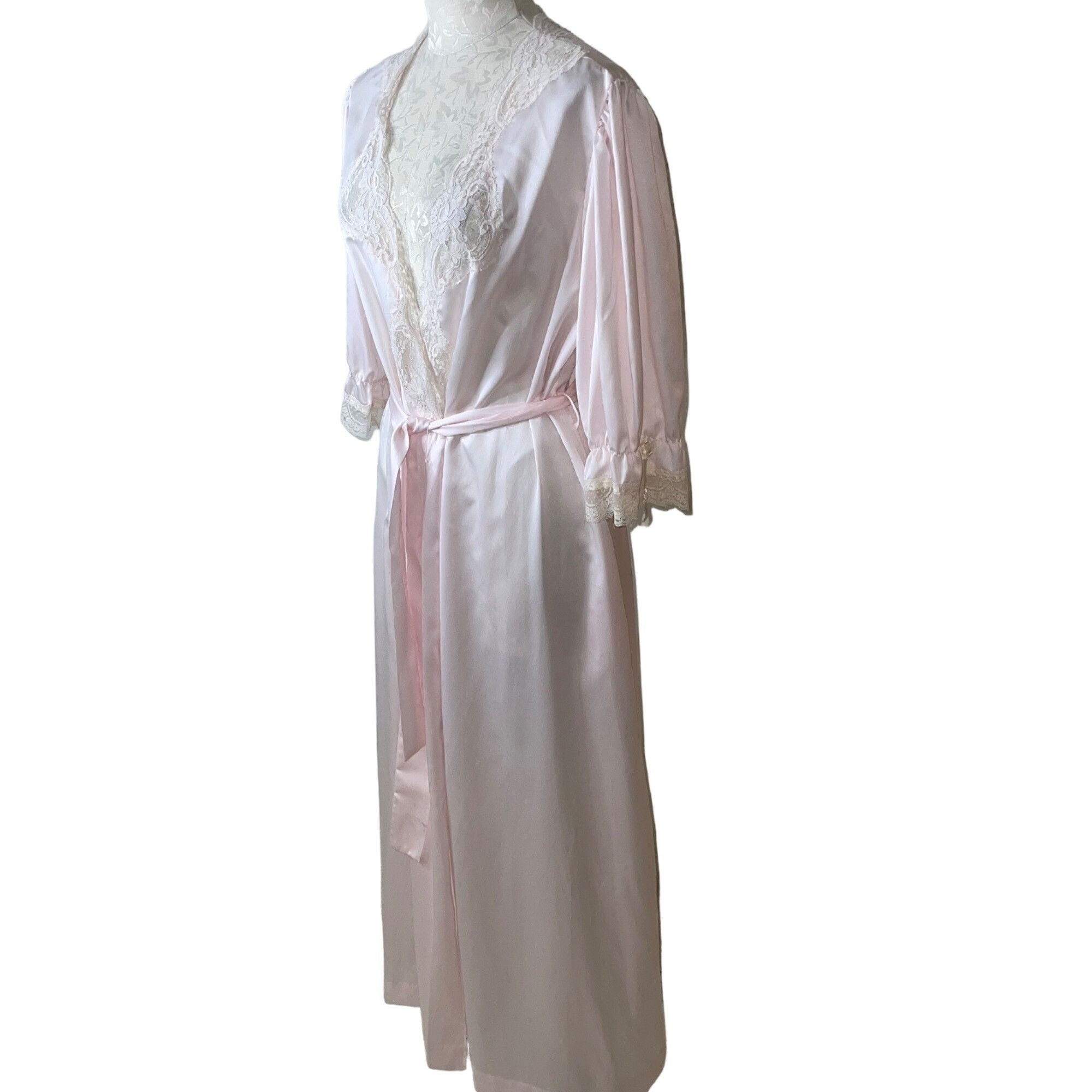 image of Christian Dior Vintage Womens Robe Size Small Pink Satin