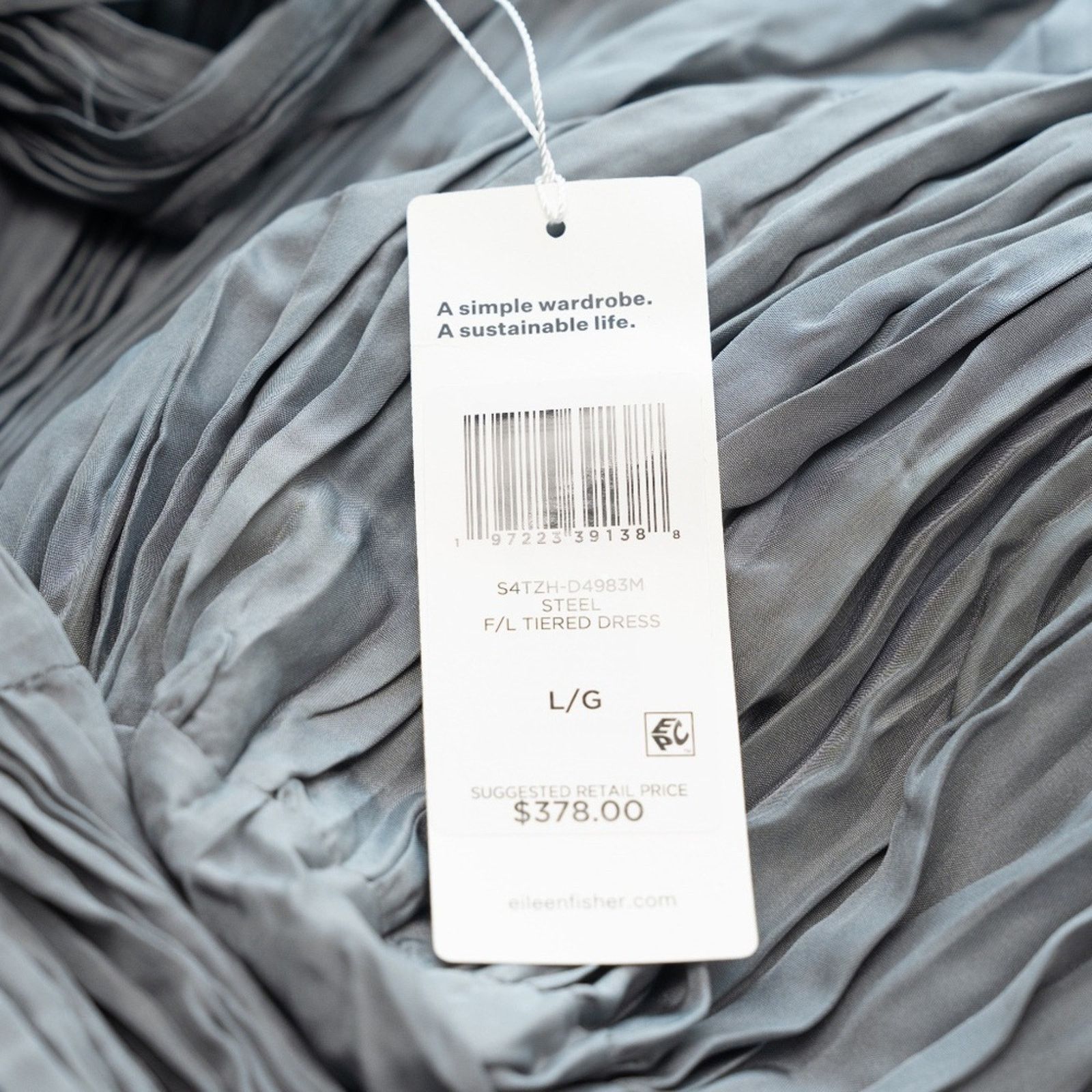 Eileen Fisher Eileen Fisher. Cushed Silk Midi Dress. Size L / US 10 / IT 46 - 6 Thumbnail