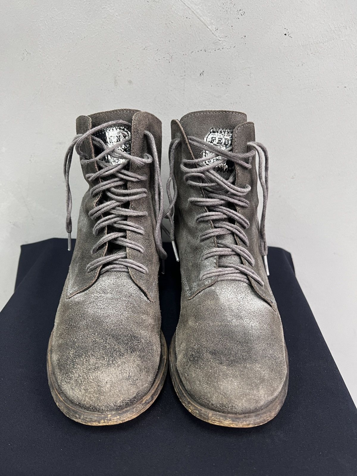 Guidi Hedi slimane Suede Gray Boots Lace up Faded Vintage style Size US 7.5 / EU 40-41 - 6 Thumbnail