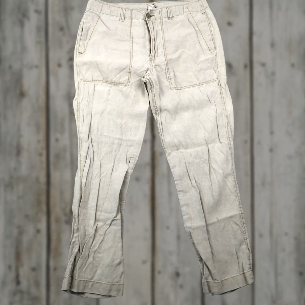 Lucky Brand Lucky Brand Pants Mens 34x30.5 Beige Linen Chino Straight Leg Drawstring Casual Size US 34 / EU 50 - 1 Thumbnail