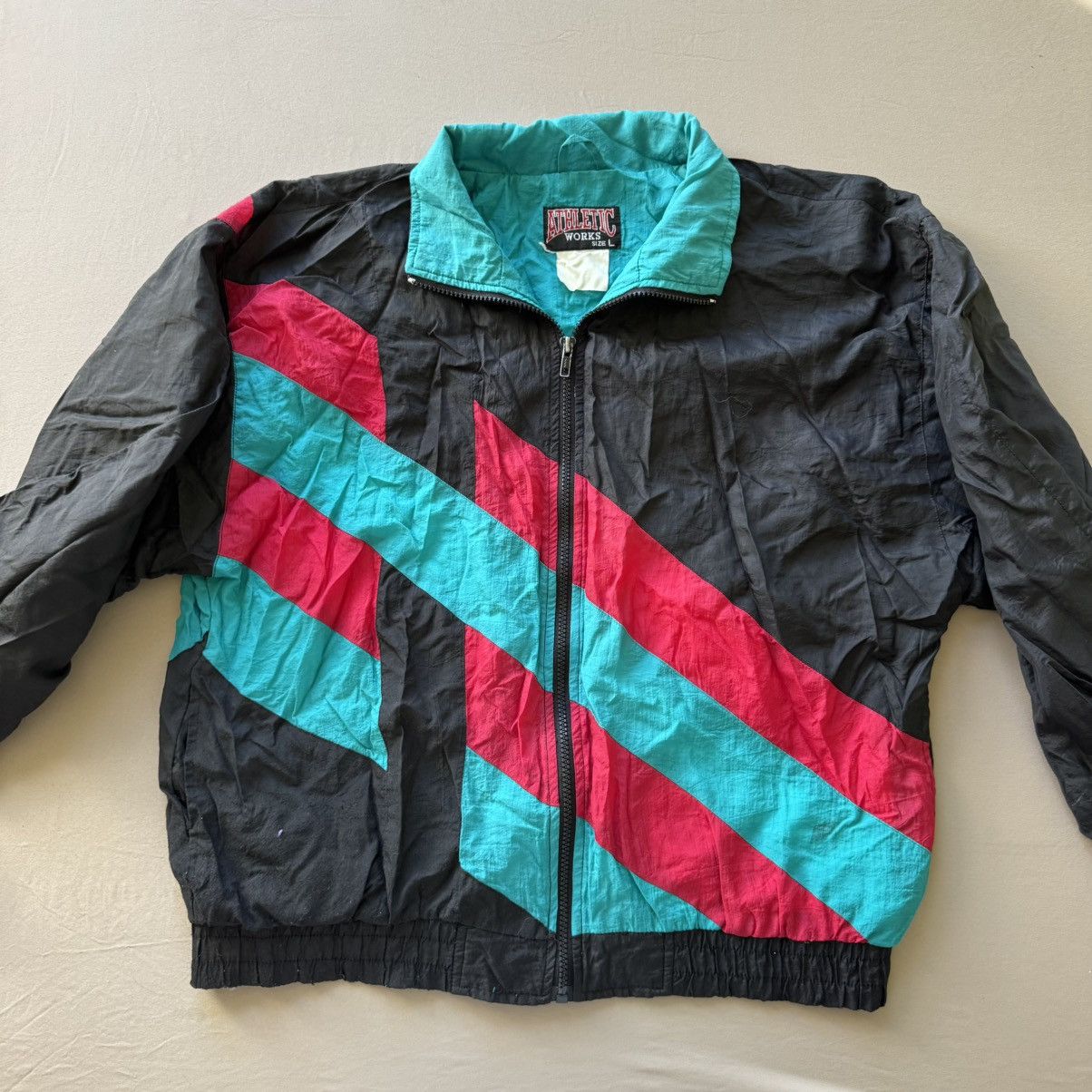 Athletic Works Vintage Athletic Works Retro Windbreaker Jacket Size US L / EU 52-54 / 3 - 2 Thumbnail