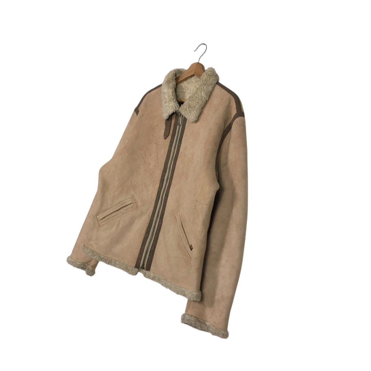 Alpha Industries 🔥VINTAGE SHEARLING SHERPA BIKER JACKET ALPHA INDUSTRIES Size US L / EU 52-54 / 3 - 4 Thumbnail