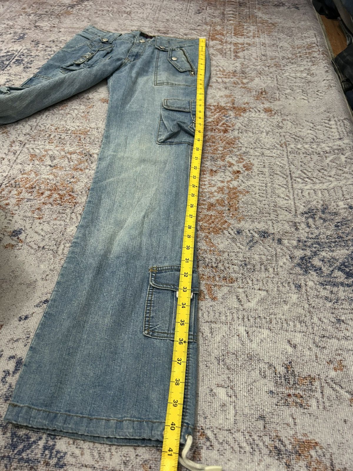 Japanese Brand Diva Cargo Multipocket Flare Jeans Size US 29 - 20 Thumbnail