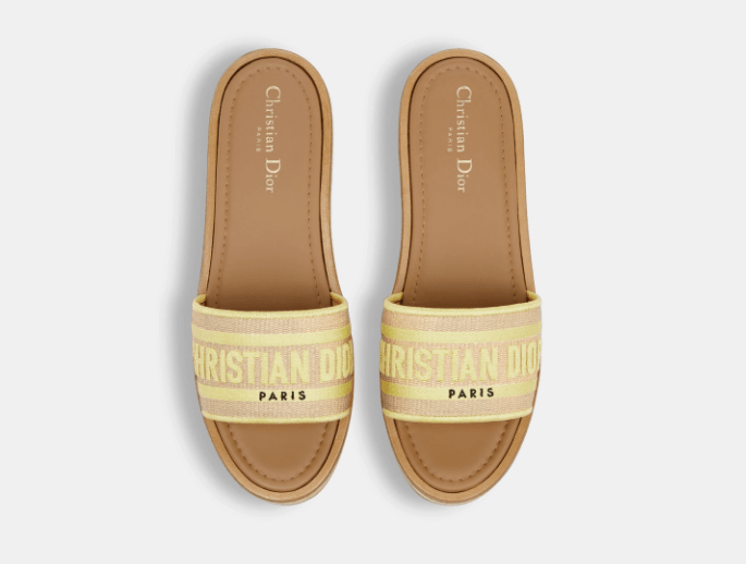 Dior o1w1db10725 KCO052 Platform Slides in Natural/Lemon Yellow Size US 7 / IT 37 - 3 Thumbnail