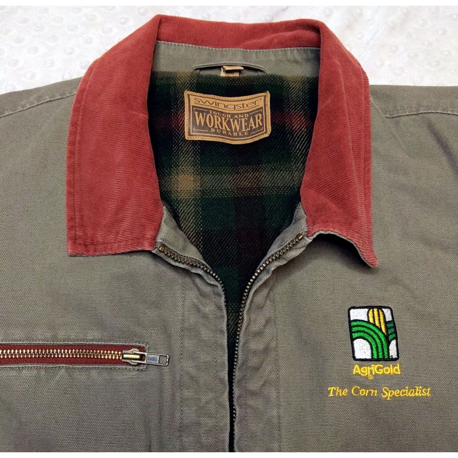Vintage Swingster Jacket XL Workwear Cotton Canvas Grey Vintage Mens Coat Short Zip Hooded Pockets Clothing USA 90s Retro Utility Jacket Size US XL / EU 56 / 4 - 6 Thumbnail