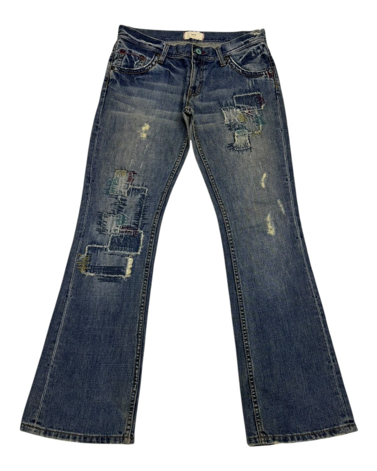 Kapital A:R Sashiko Boro Patchwork Flared Jeans Distressed Denim Size US 31 - 1 Thumbnail