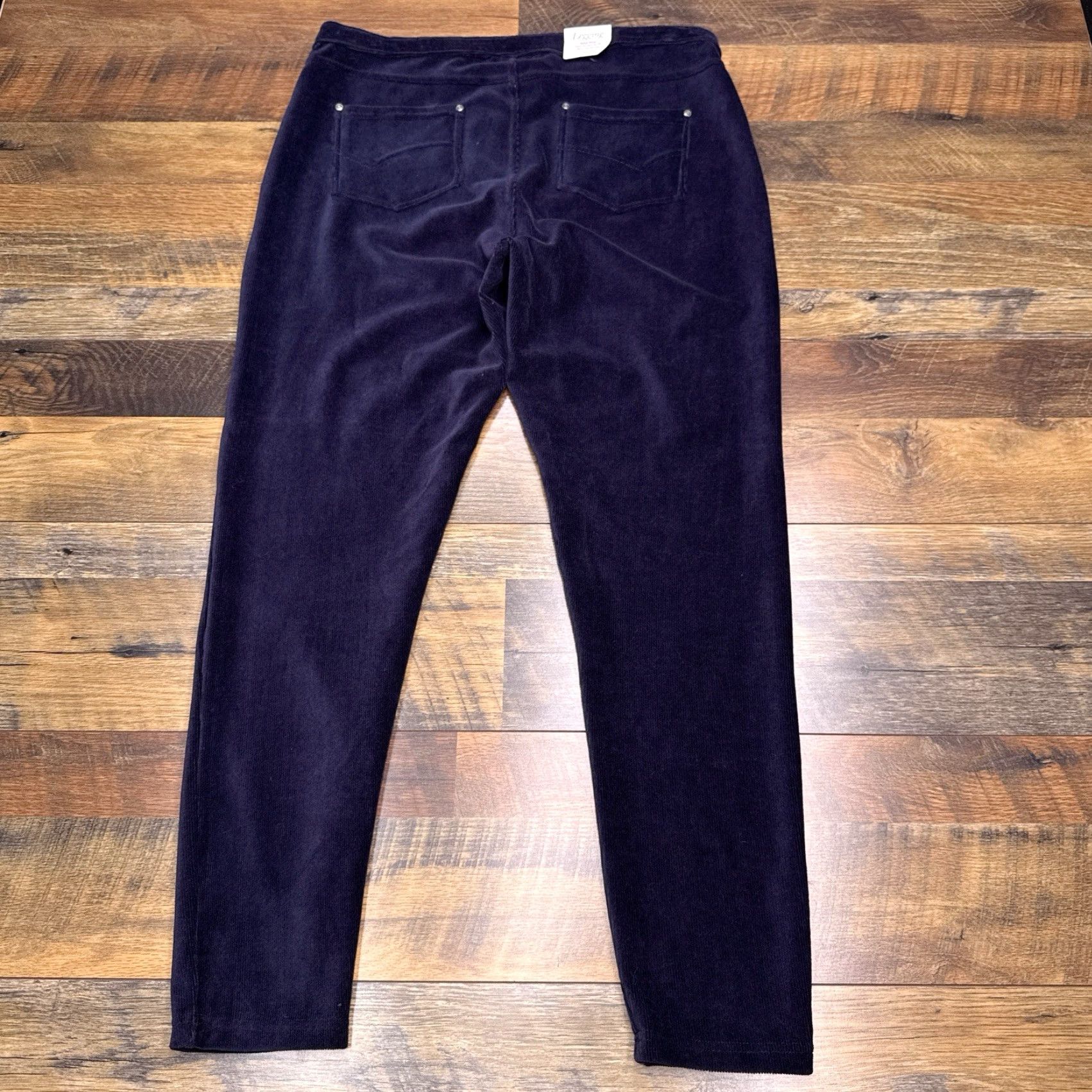 Croft & Barrow Croft Barrow Corduroy Legging Womens XL Navy Stretch Comfort Waist New Size 40" / US 18 - 3 Thumbnail