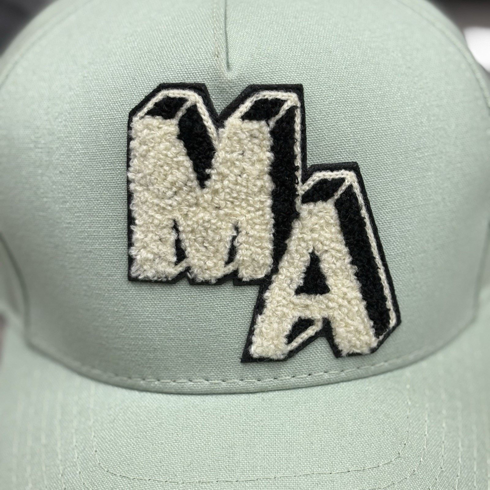 Amiri Amiri Chenille MA Patch Canvas Hat ' Frosty Green ' | GREAT! Size ONE SIZE - 10 Thumbnail