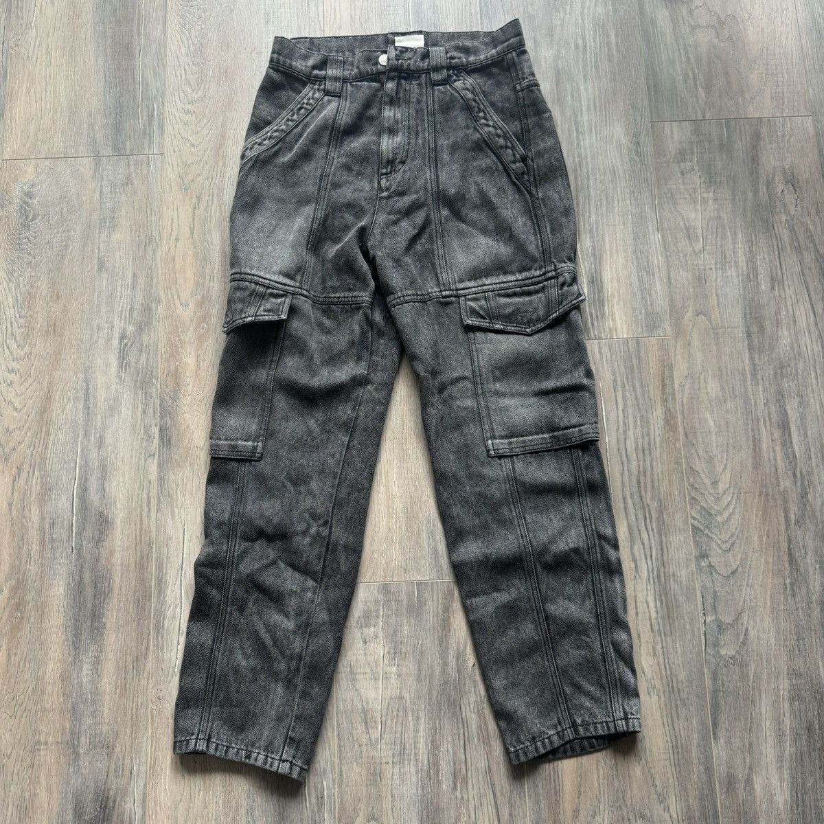 image of Isabel Marant Gray Tinem Denim Cargo Pants in Grey, Men's (Size 30)