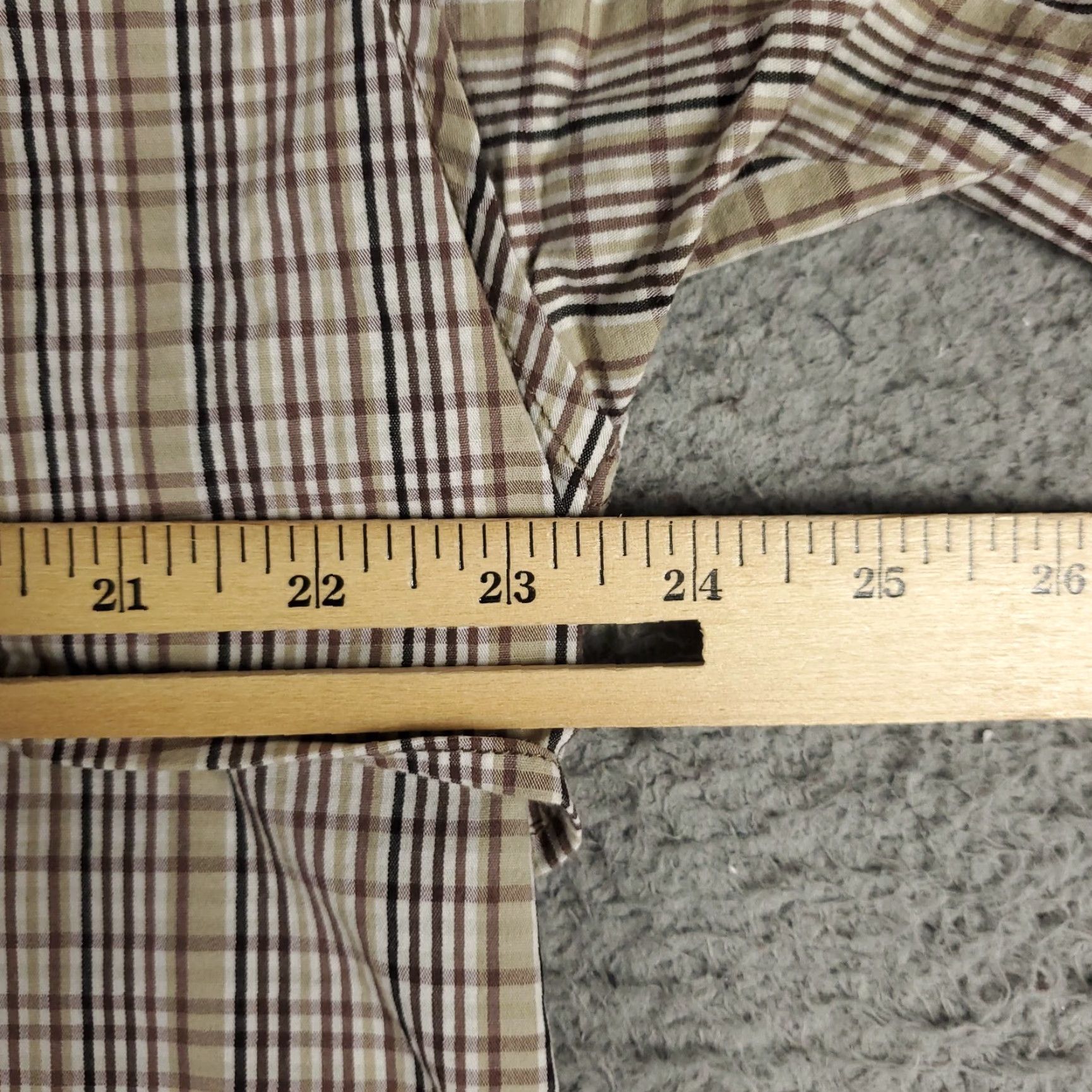 Vintage Columbia Shirt Mens Medium Beige Plaid Button-Up Short Sleeve Casual Wear 100% Cotton Blend Size US M / EU 48-50 / 2 - 5 Thumbnail
