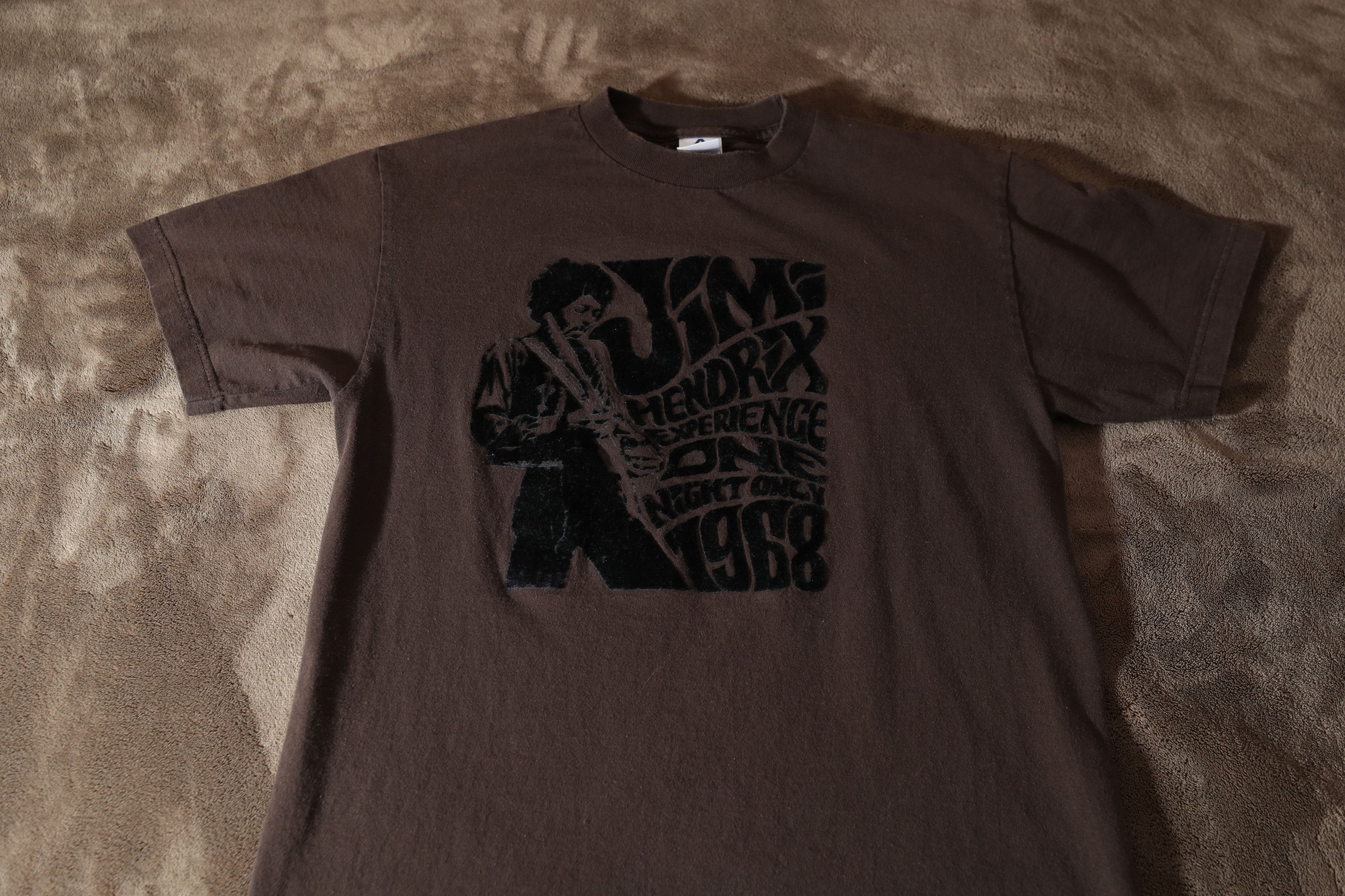 Jimi Hendrix Jimmi Hendrix Experience One Night Only 1968 Felt Tee (M) Size US M / EU 48-50 / 2 - 3 Thumbnail