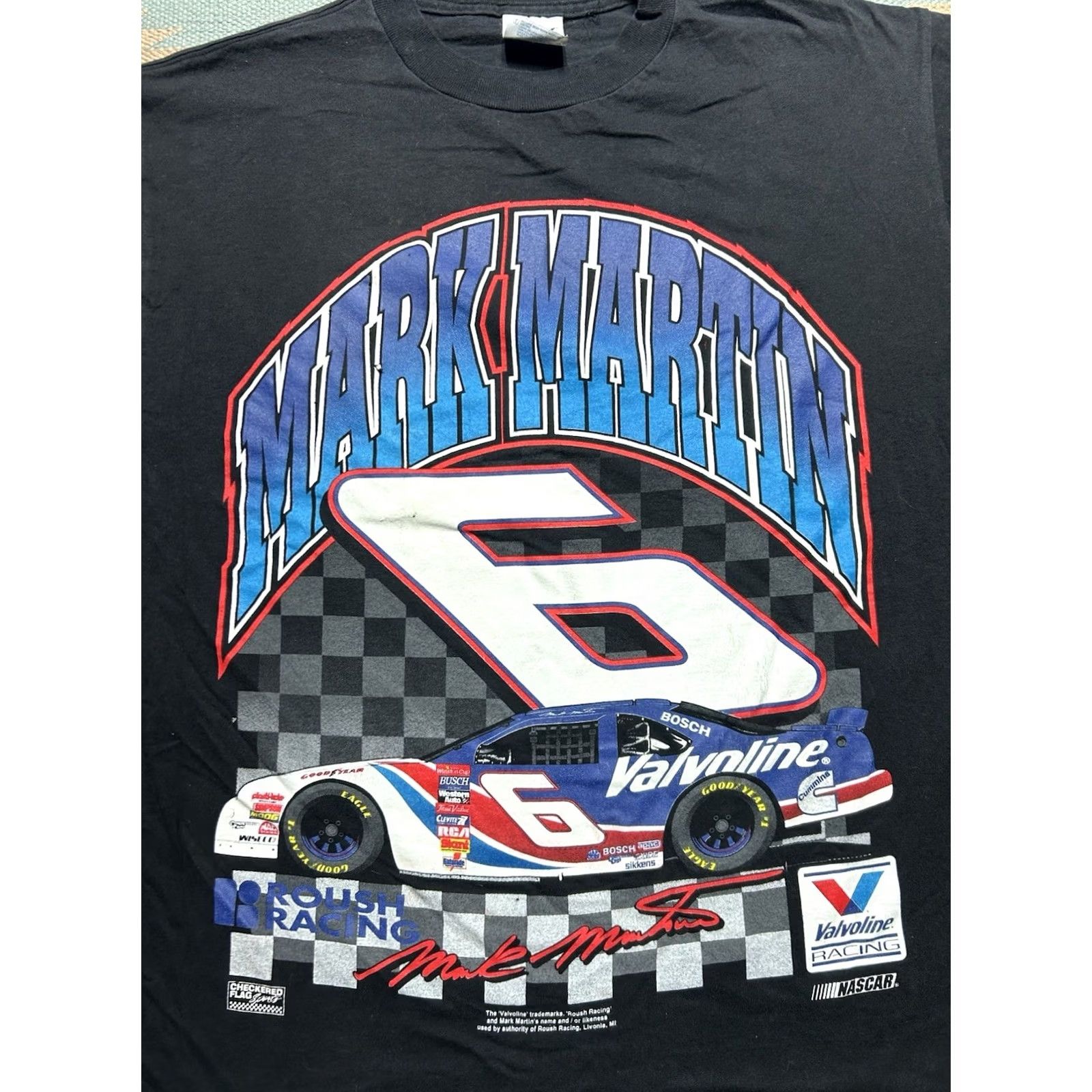 Tultex VINTAGE Mark Martin nascar racing Valvoline black cotton T-Shirt - Tultex Large Mens Size US L / EU 52-54 / 3 - 2 Thumbnail