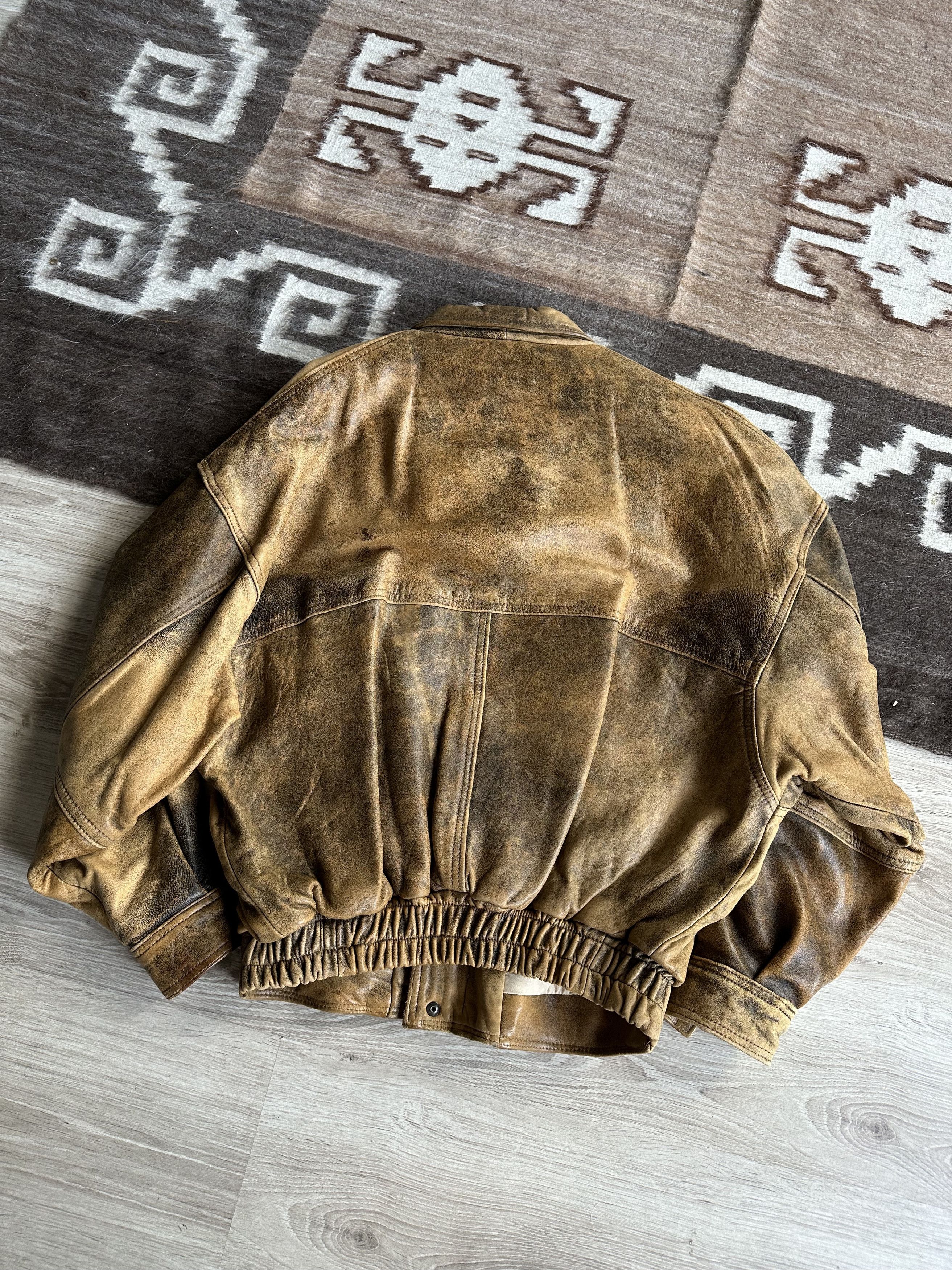 Vintage Bronx Original UK Vintage Leather Faded Bomber Jacket 7528AC Size US M / EU 48-50 / 2 - 5 Thumbnail