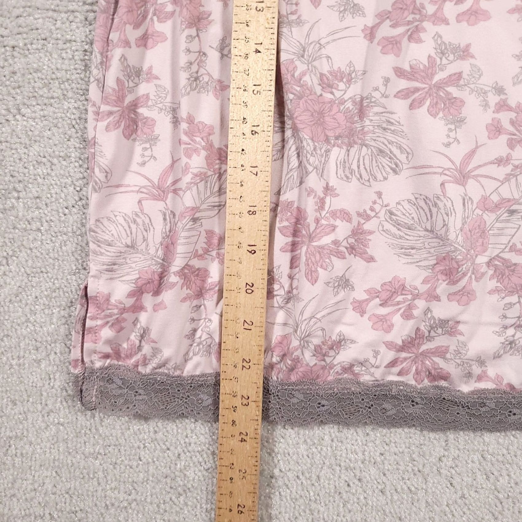 Vintage Tahari Tank Top Womens XL Pink Floral Lace Trim Sleeveless Pajama Shirt Size XL / US 12-14 / IT 48-50 - 7 Thumbnail