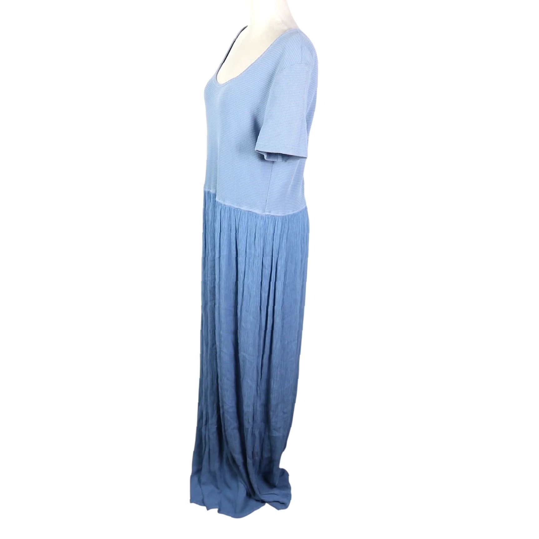 Vintage VINTAGE Studio Ease Blue Long Maxi T-Shirt Dress 8 Womens 90s Short Sleeve Size M / US 6-8 / IT 42-44 - 3 Thumbnail