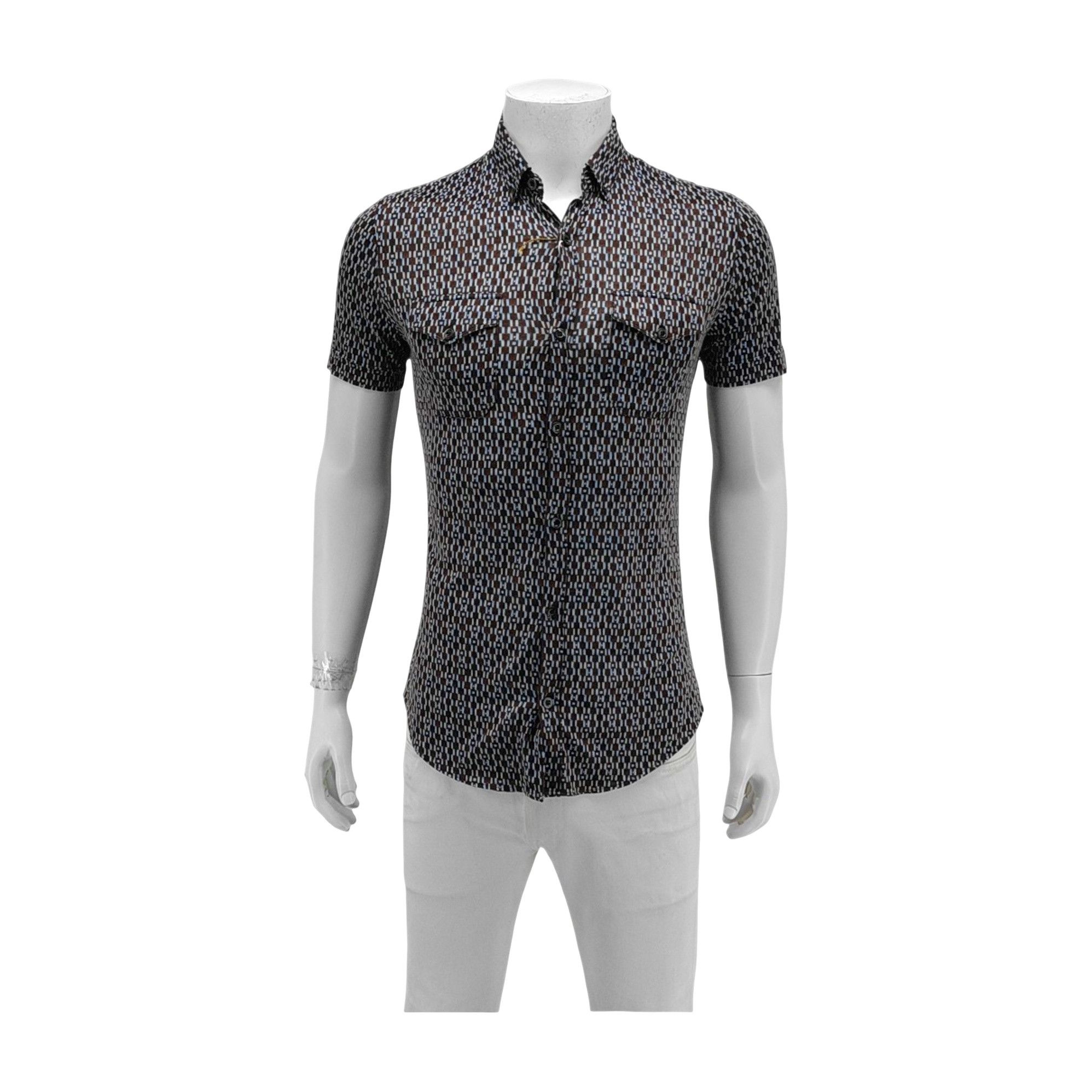 Gucci Gucci Geometric Silk Blend Short Sleeve Shirt 40 Size US XXS / EU 40 - 1 Thumbnail