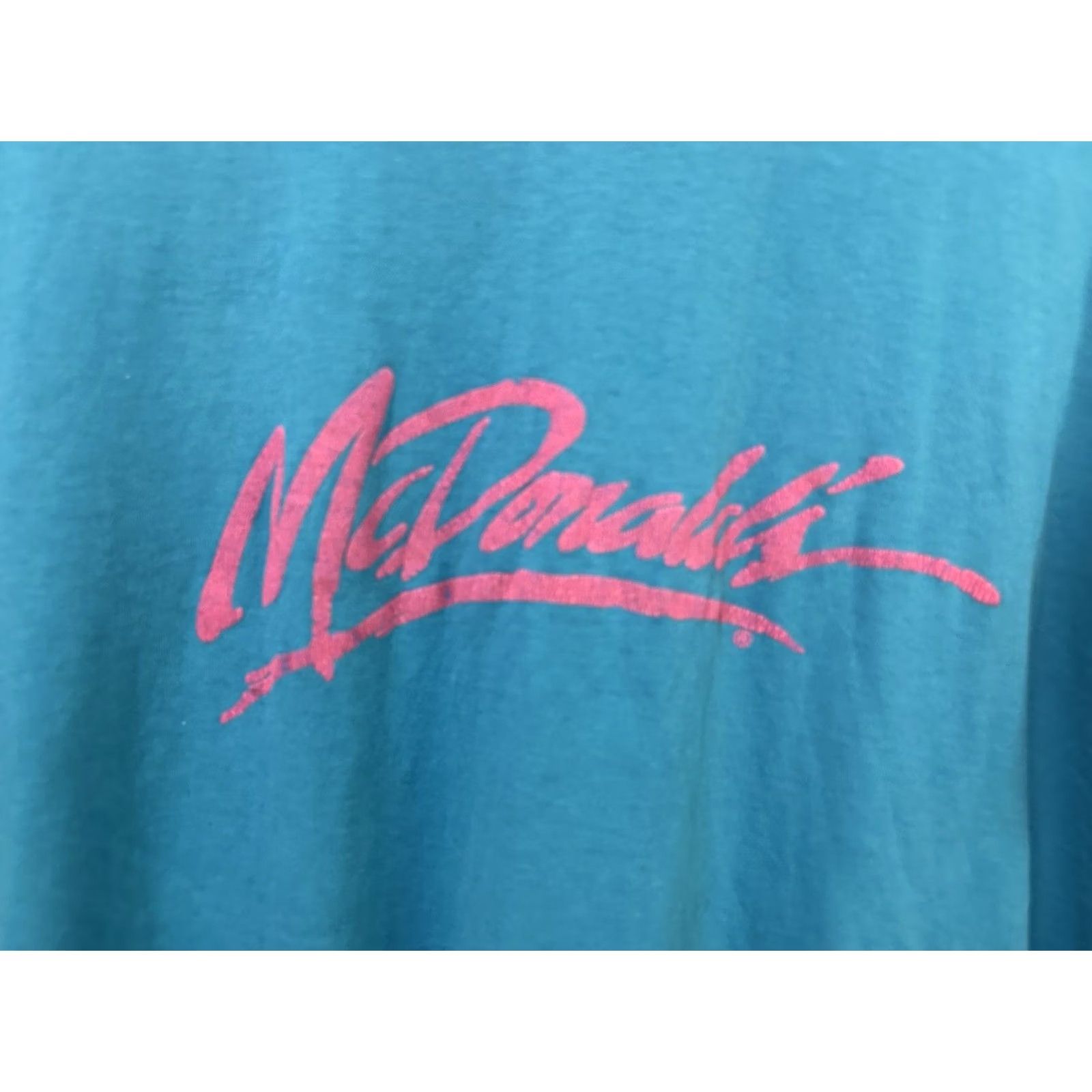 Hanes VTG McDonalds Paper Thin Burnout Worn Good Drape 5050 T-Shirt Size XL Men Blue Grunge 90s Mens Size US XL / EU 56 / 4 - 4 Thumbnail