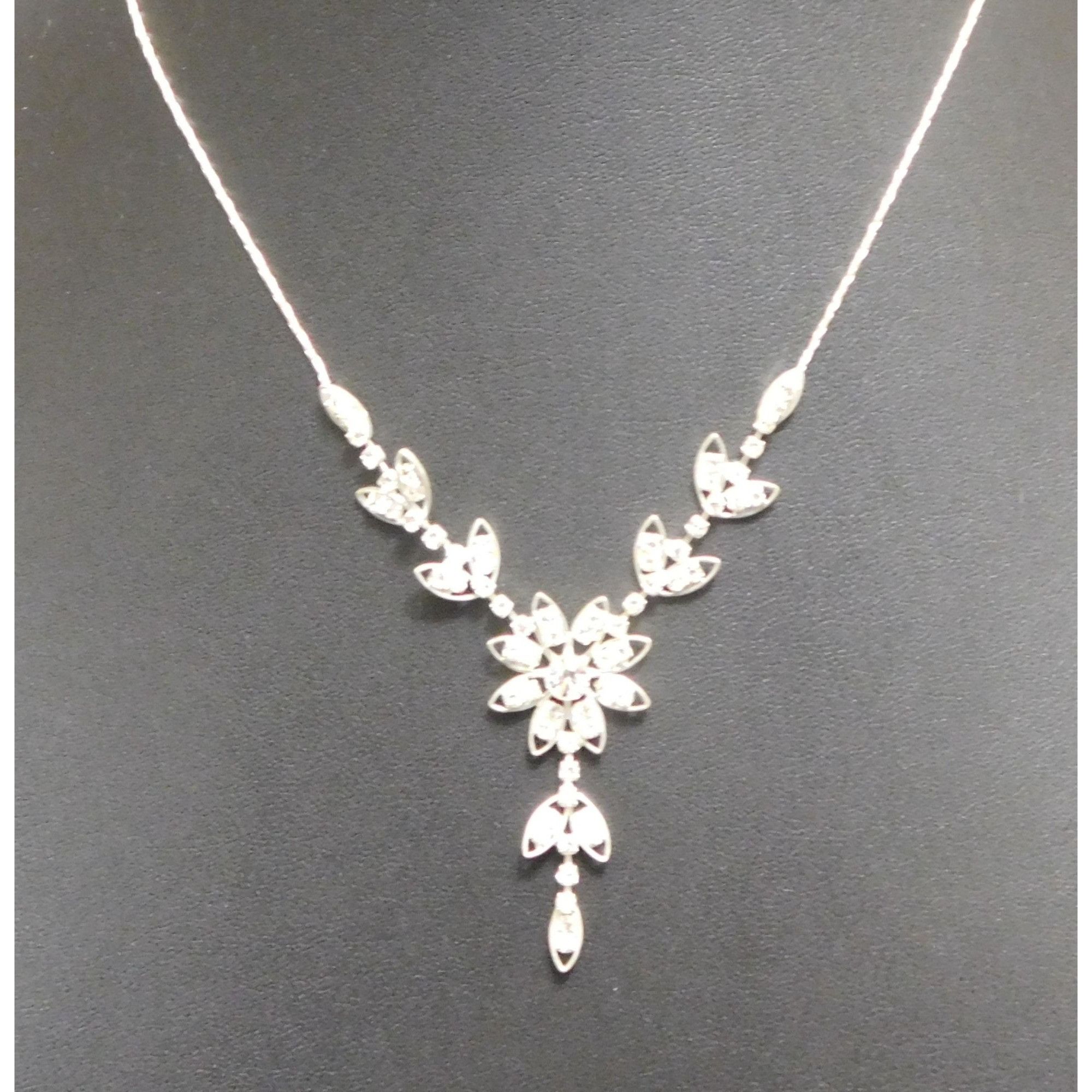 Other Fairycore Bridal Rhinestone Floral Silver Tone Necklace Size ONE SIZE - 4 Thumbnail