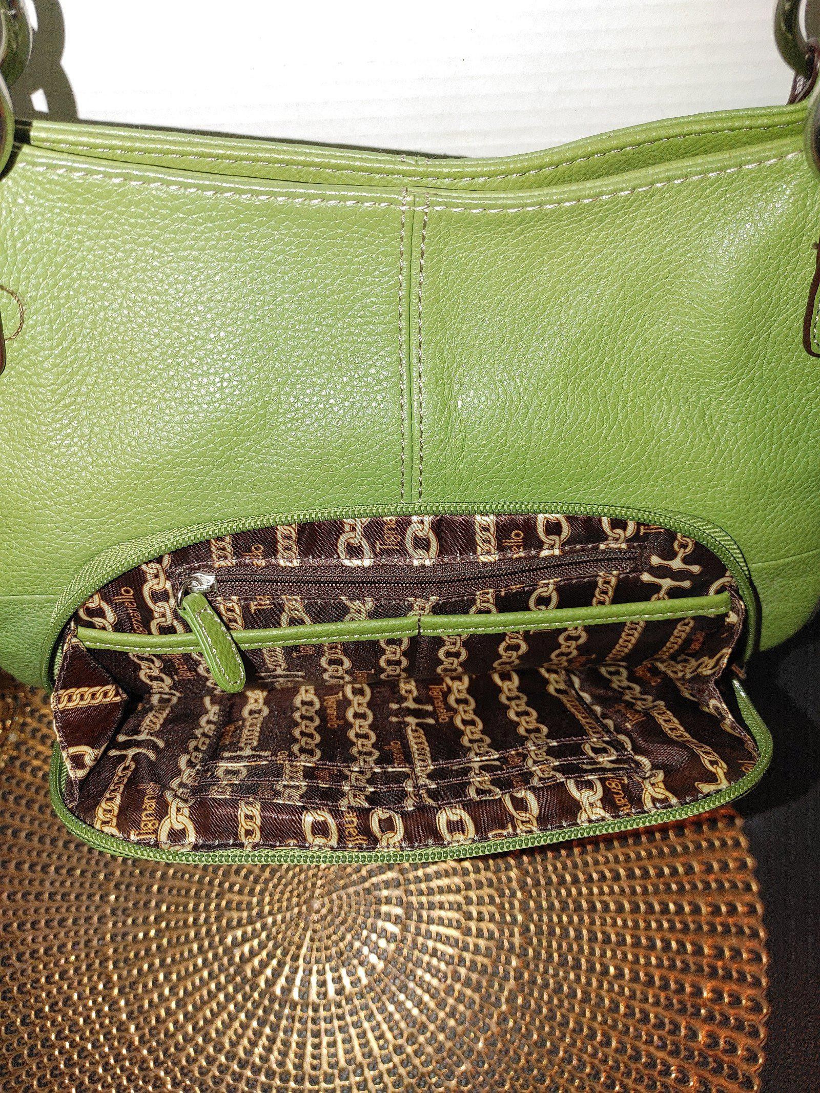 Designer Tignanello Lime Green Leather Shoulder Bag Size ONE SIZE - 2 Thumbnail
