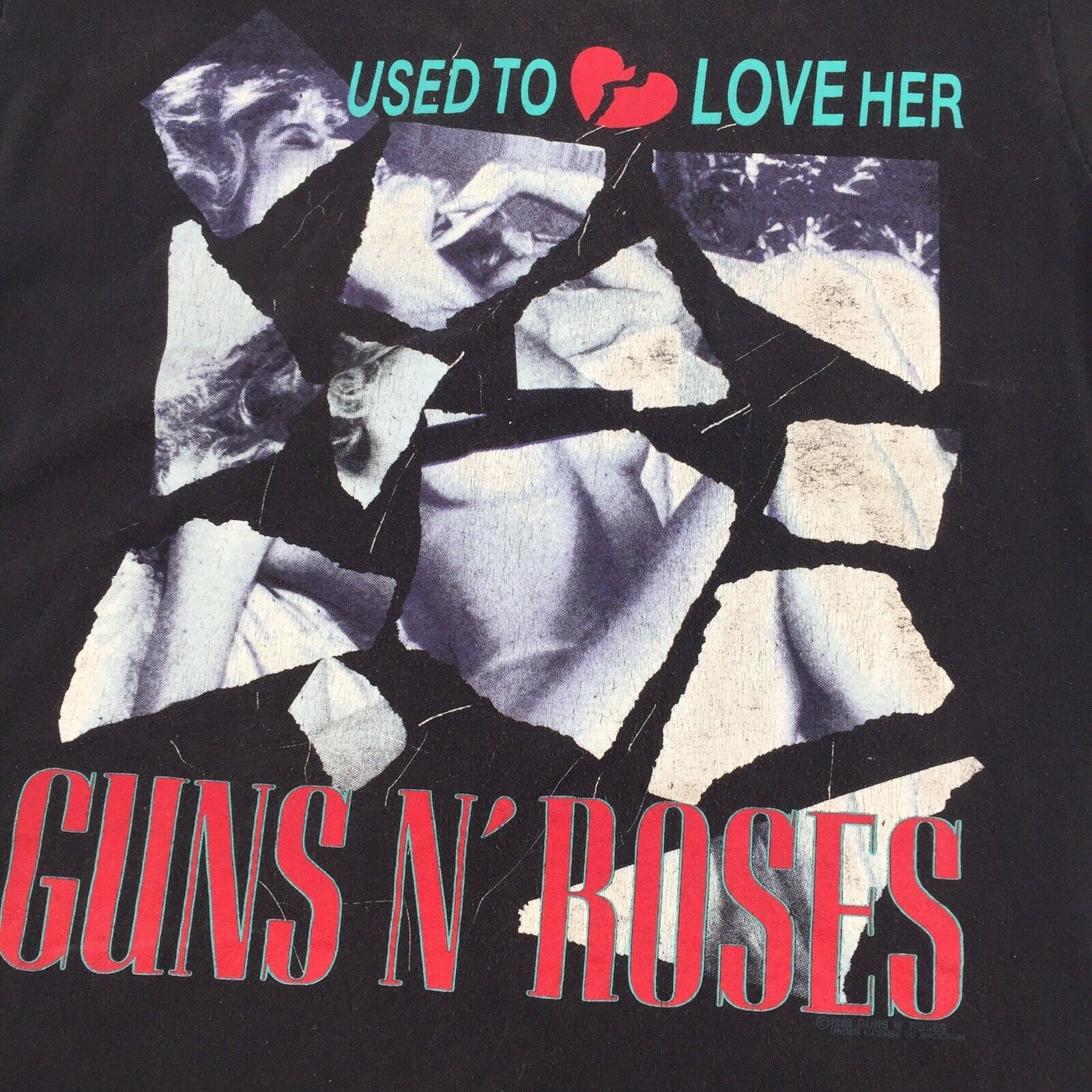 Vintage VTG 1989 Guns n Roses Used to Love Her Band T-Shirt SS Mens Size US L / EU 52-54 / 3 - 11 Thumbnail