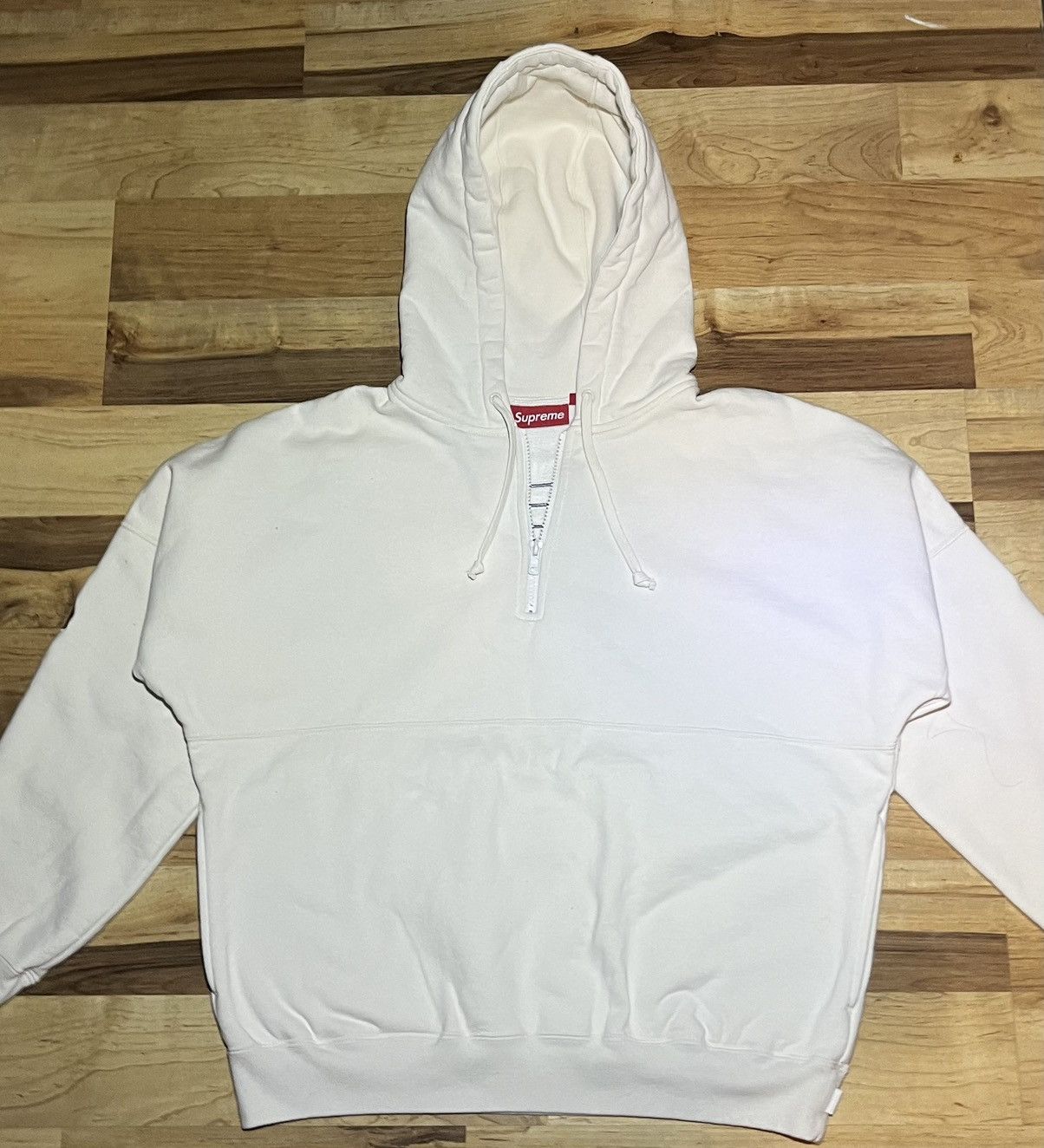 Supreme Supreme Wrapped Half Zip Hooded Sweatshirt Stone | Grailed