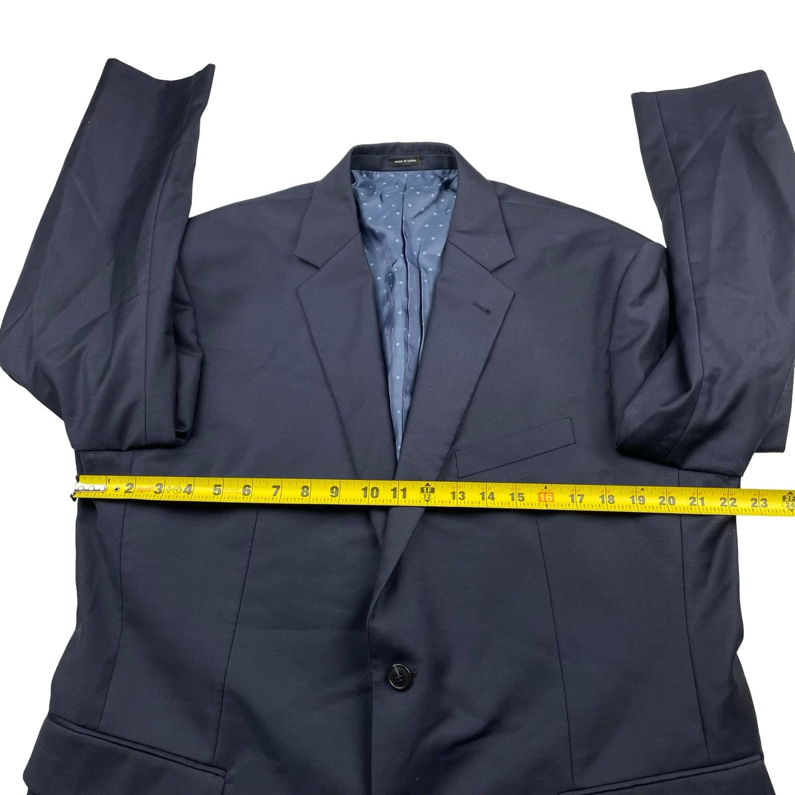 Joseph Abboud Joseph Abboud Men’s 100% Wool 2-Button Blazer Navy Blue • 46 Size 46R - 9 Thumbnail