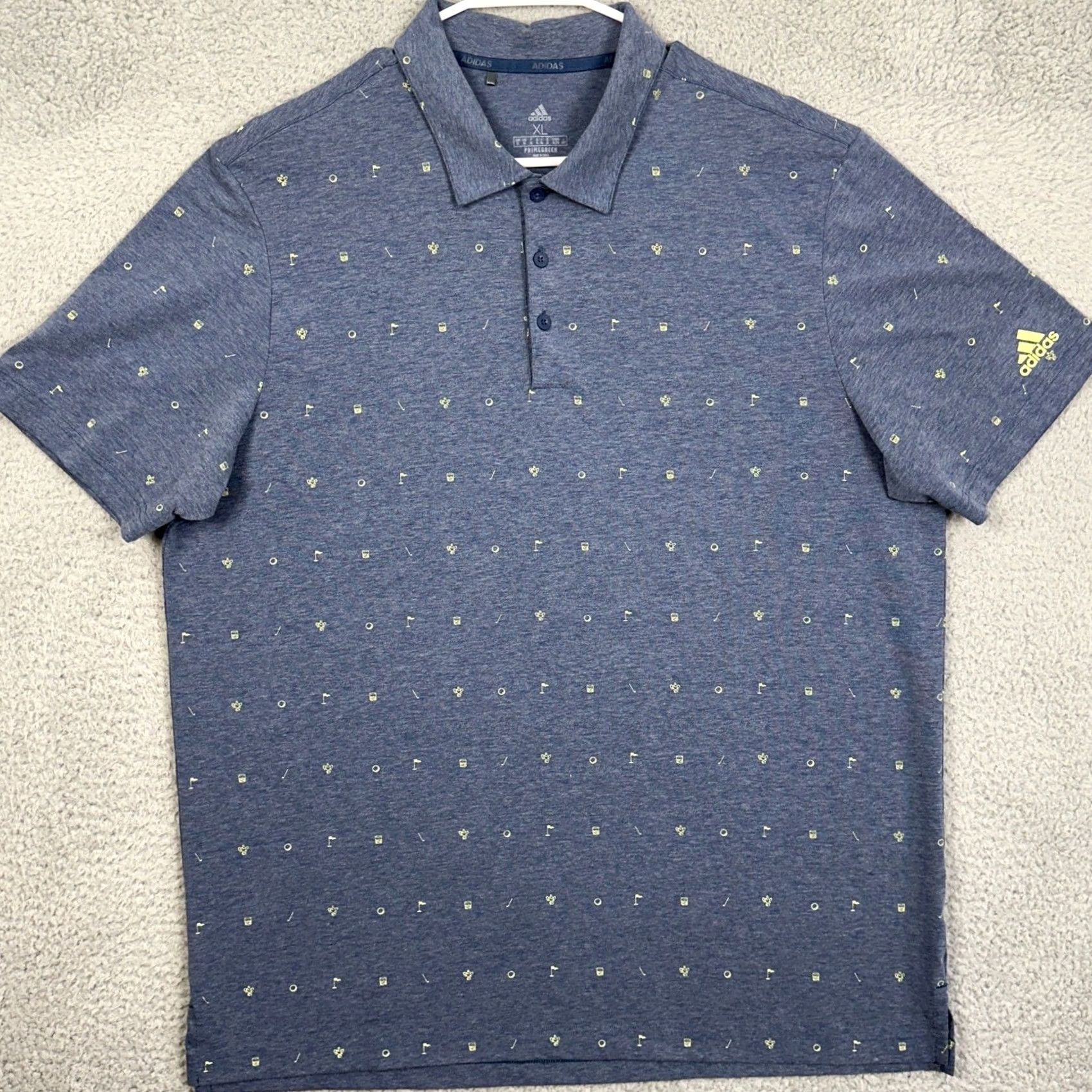 Adidas Adidas Primegreen Adult Mens XL Shirt Golf Polo Blue Rugby Short Sleeve Logo EUC Size US XL / EU 56 / 4 - 3 Thumbnail